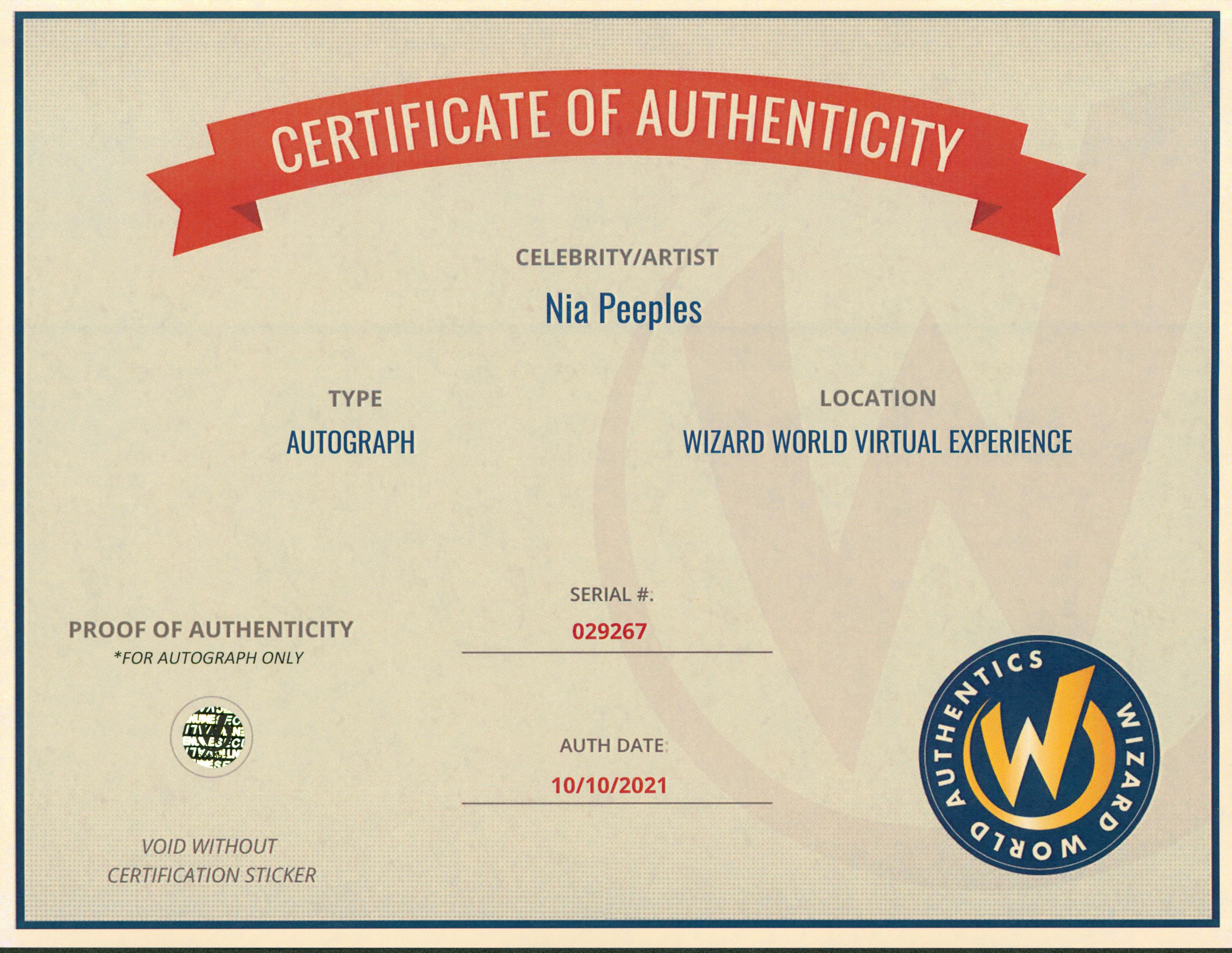 Nia Peeples Pretty Little Liars Authentic Signed 8x10 Photo Wizard World 4