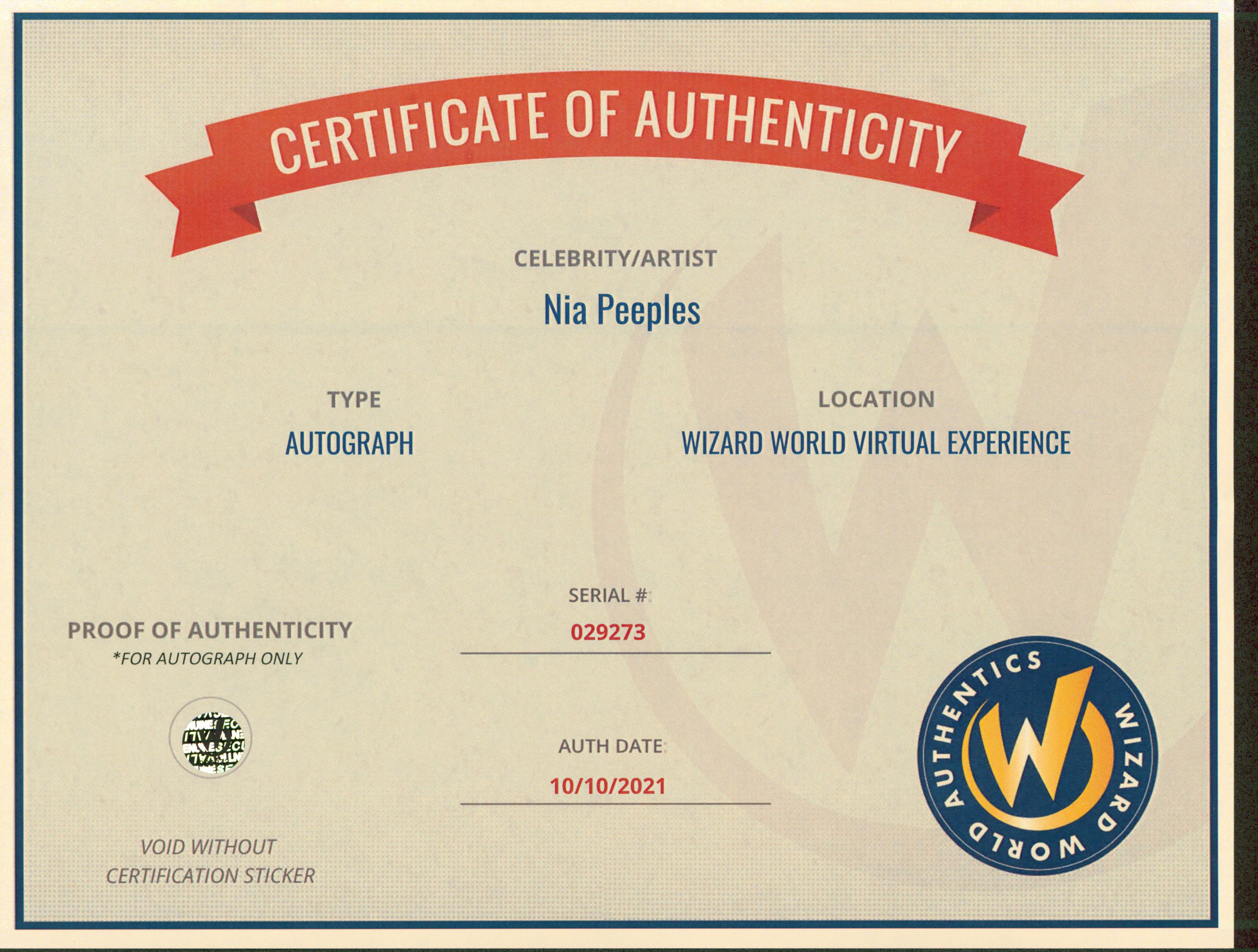 Nia Peeples Pretty Little Liars Authentic Signed 8x10 Photo Wizard World 3