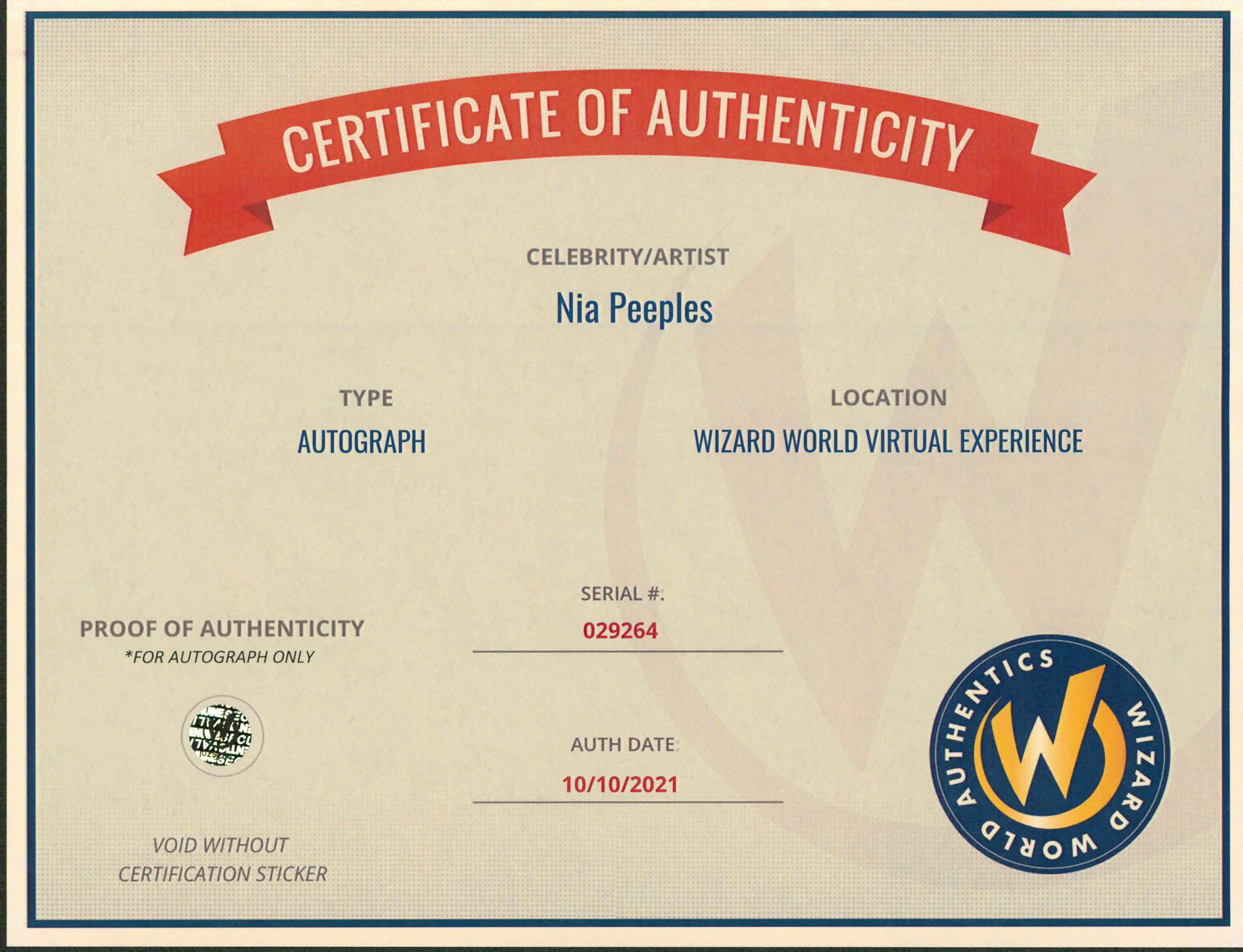 Nia Peeples Pretty Little Liars Authentic Signed 8x10 Photo Wizard World 2