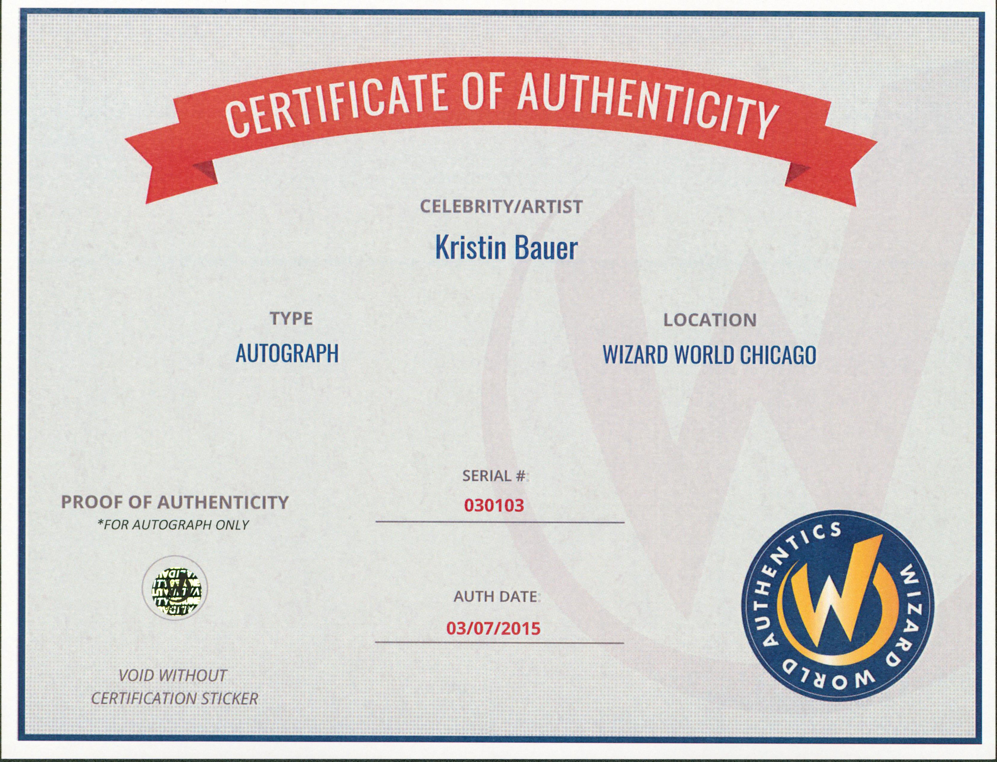 Kristin Bauer True Blood Authentic Signed 8x10 Photo Autographed Wizard World