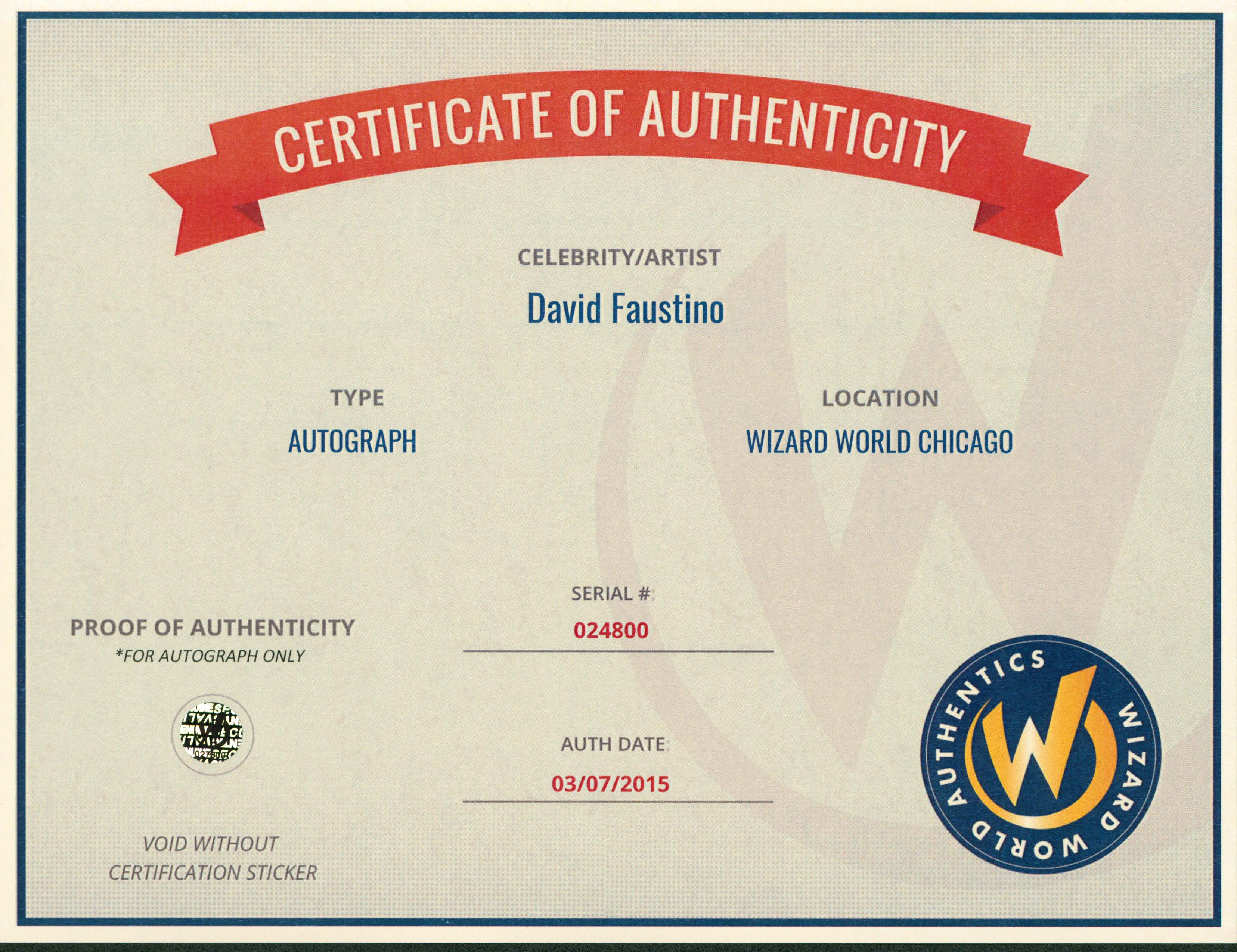 David Faustino Married With Children Authentic Signed 8x10 Photo Wizard World 5