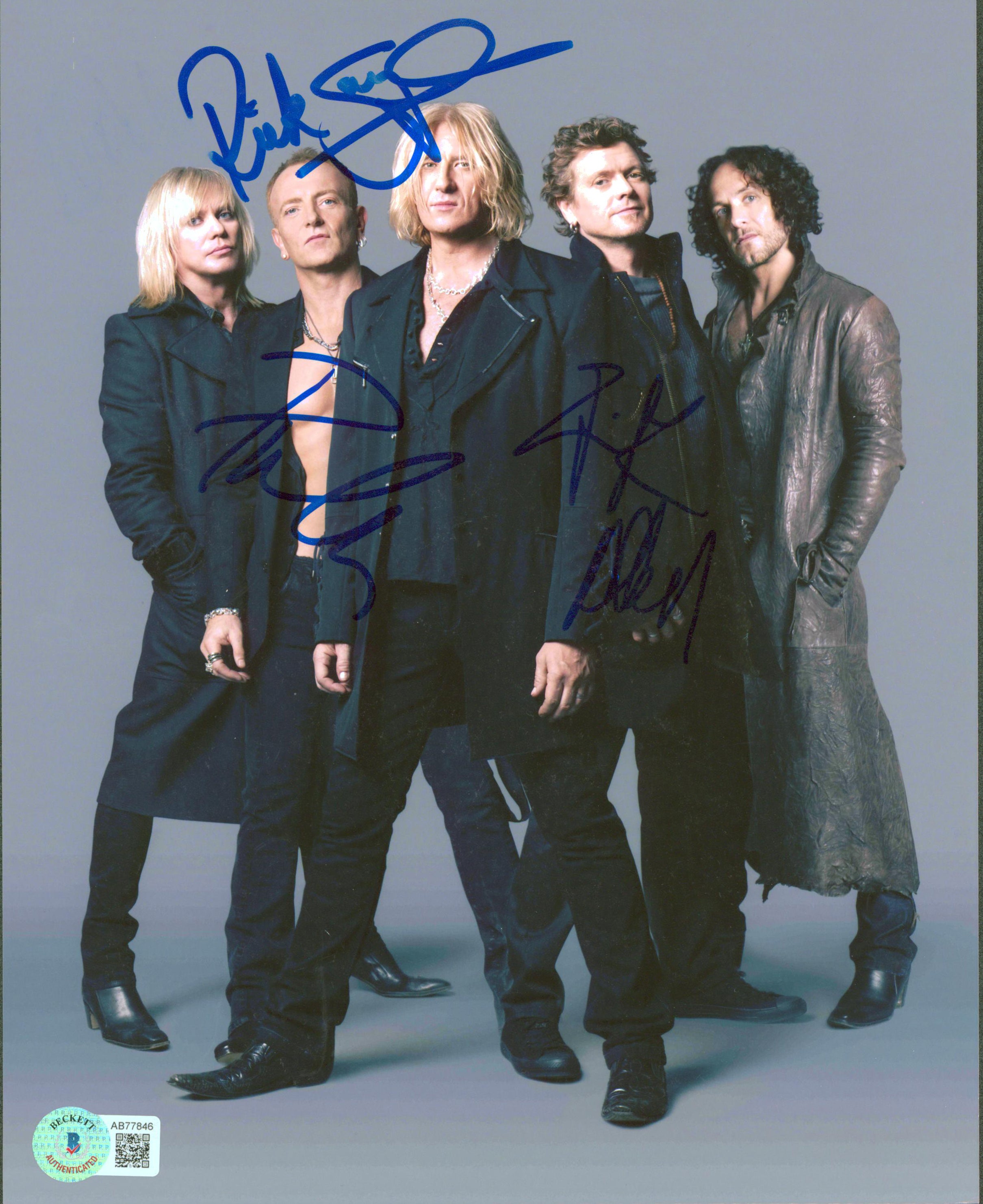 Def Leppard (3) Allen, Collen & Savage Authentic Signed 8x10 Photo BAS #AB77846