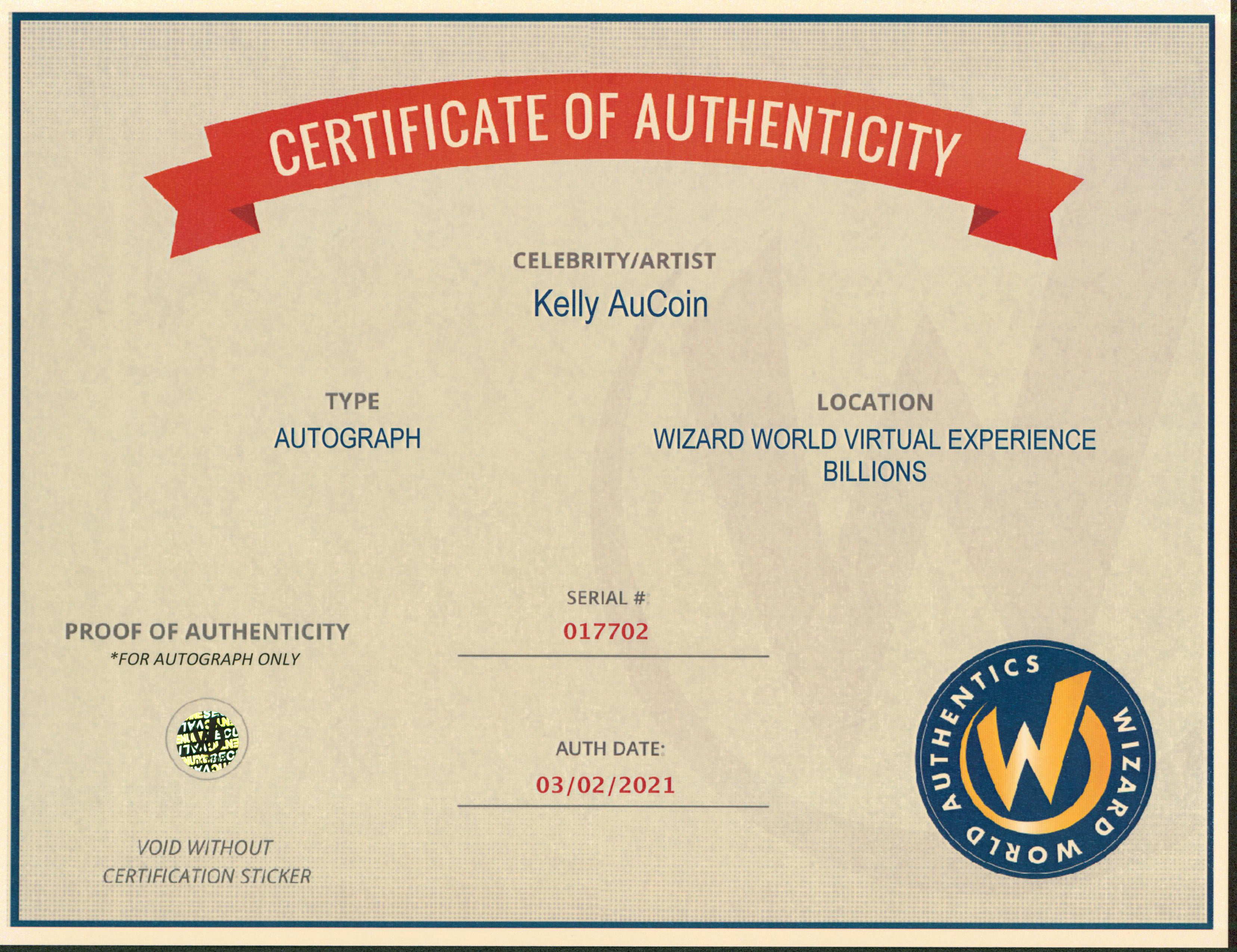 Kelly AuCoin Billions Authentic Signed 8x10 Photo Wizard World #017702