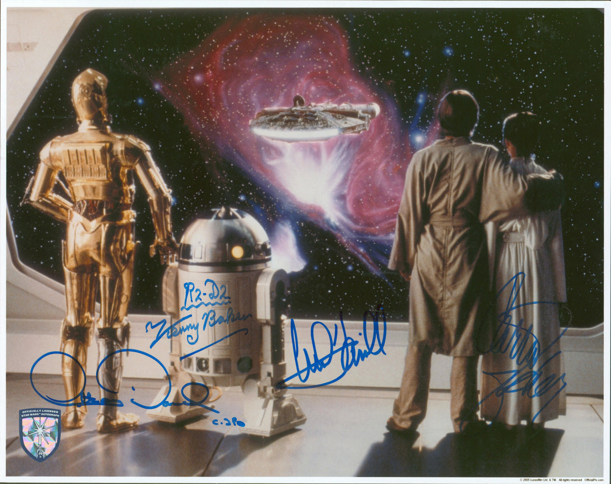 Star Wars (4) Fisher, Hamill, Daniels & Baker Signed 11x14 Photo BAS #AB77803