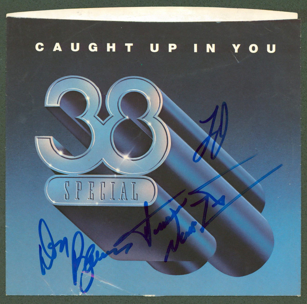 .38 Special (3) Van Zant, Barnes & Junstrom Signed 45 RPM Album Cover BAS 2
