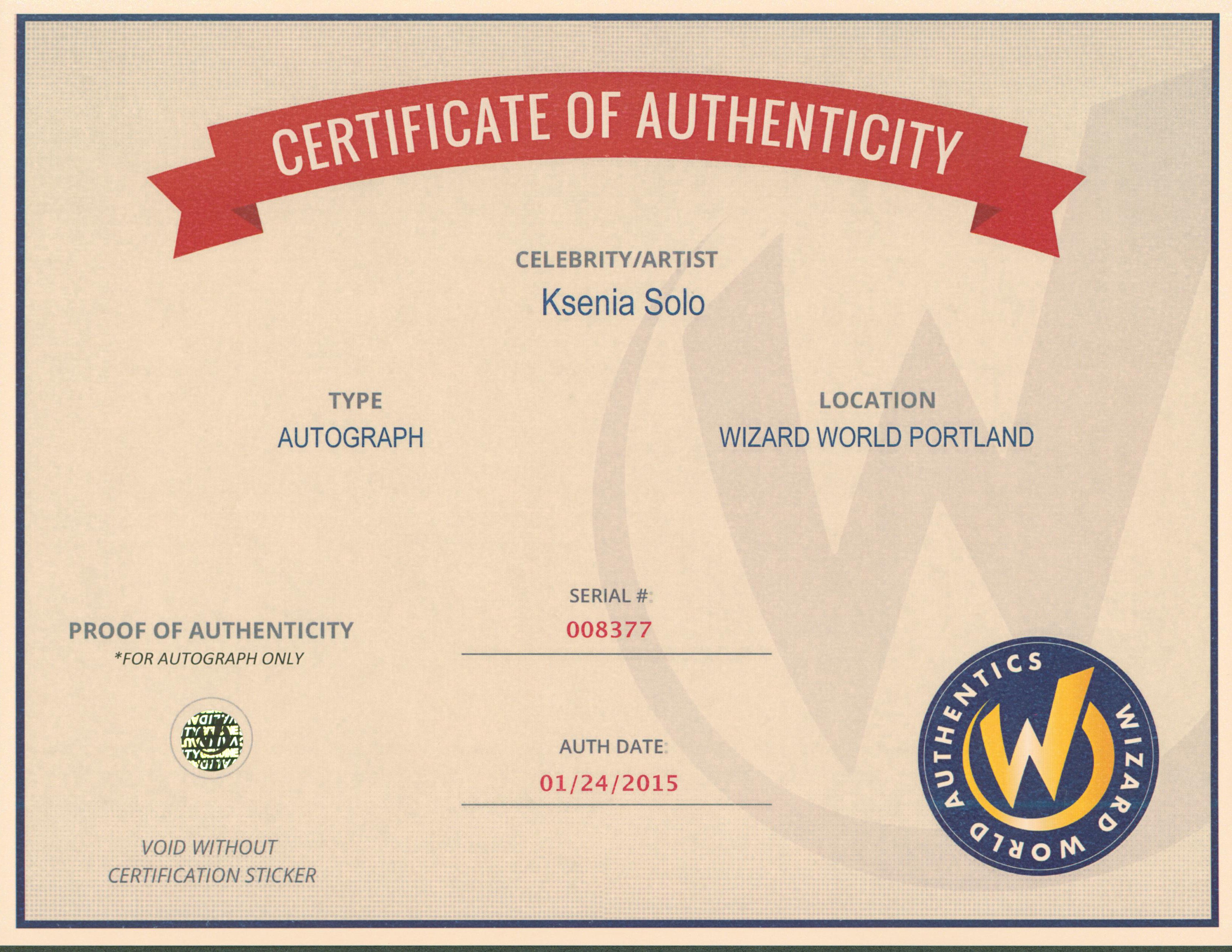 Ksenia Solo Lost Girl Authentic Signed 8x10 Photo Autographed Wizard World 4