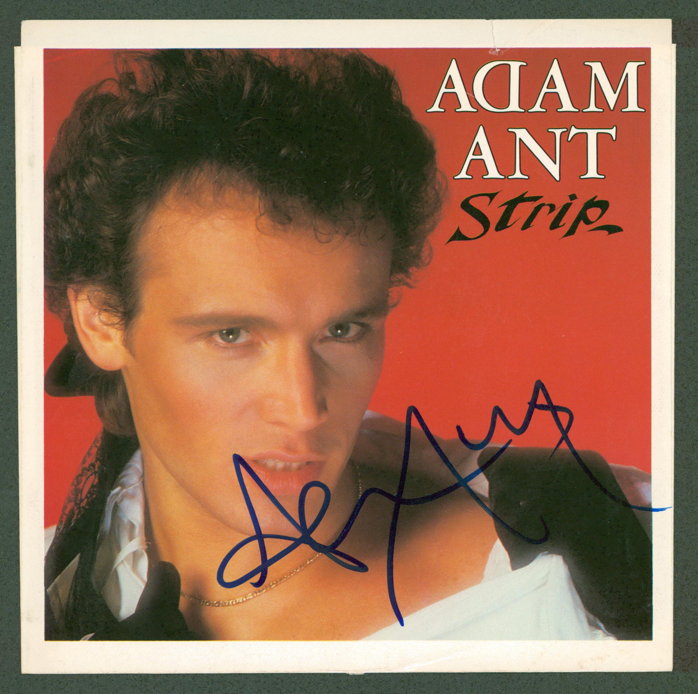 Adam Ant Authentic Signed Strip 45 RPM Album Cover Autographed BAS #BG83019