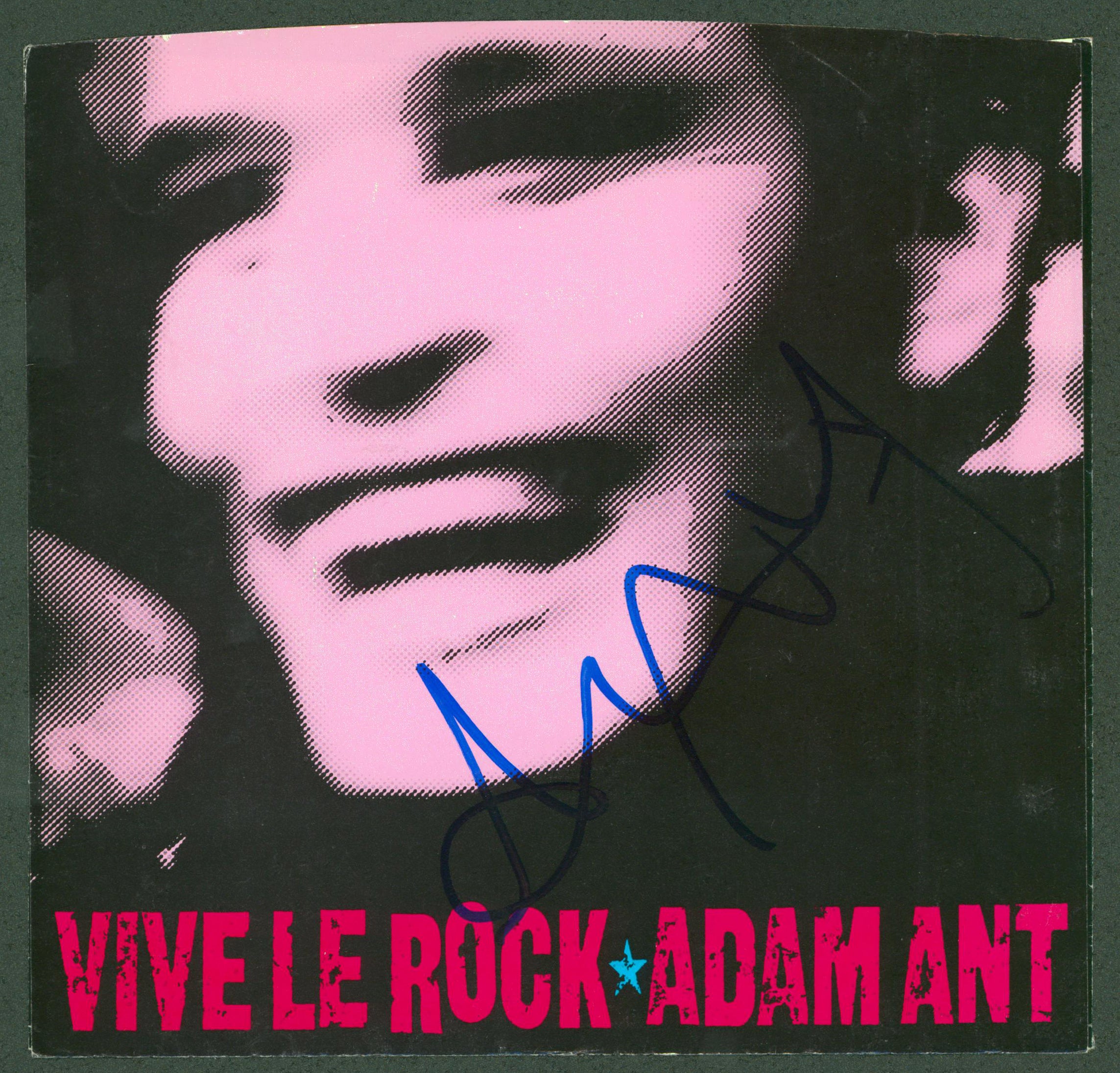 Adam Ant Authentic Signed Vive Le Rock 45 RPM Album Cover BAS #BG83009