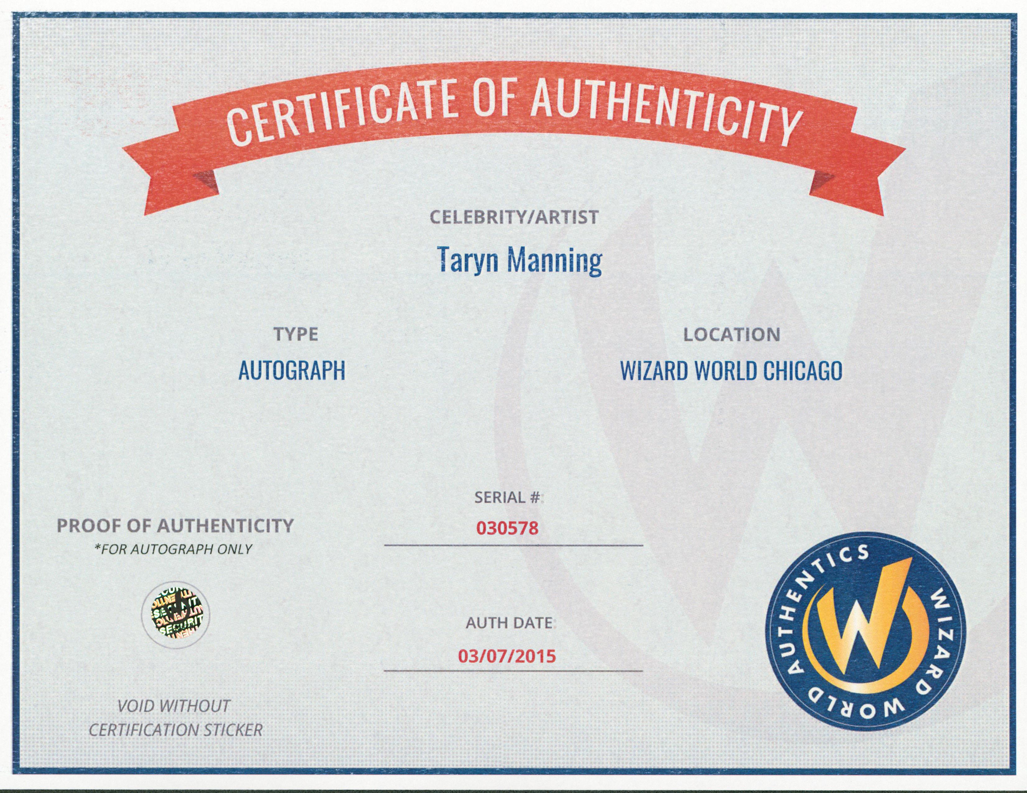 Taryn Manning Karen Authentic Signed 8x10 Photo Autographed Wizard World 1