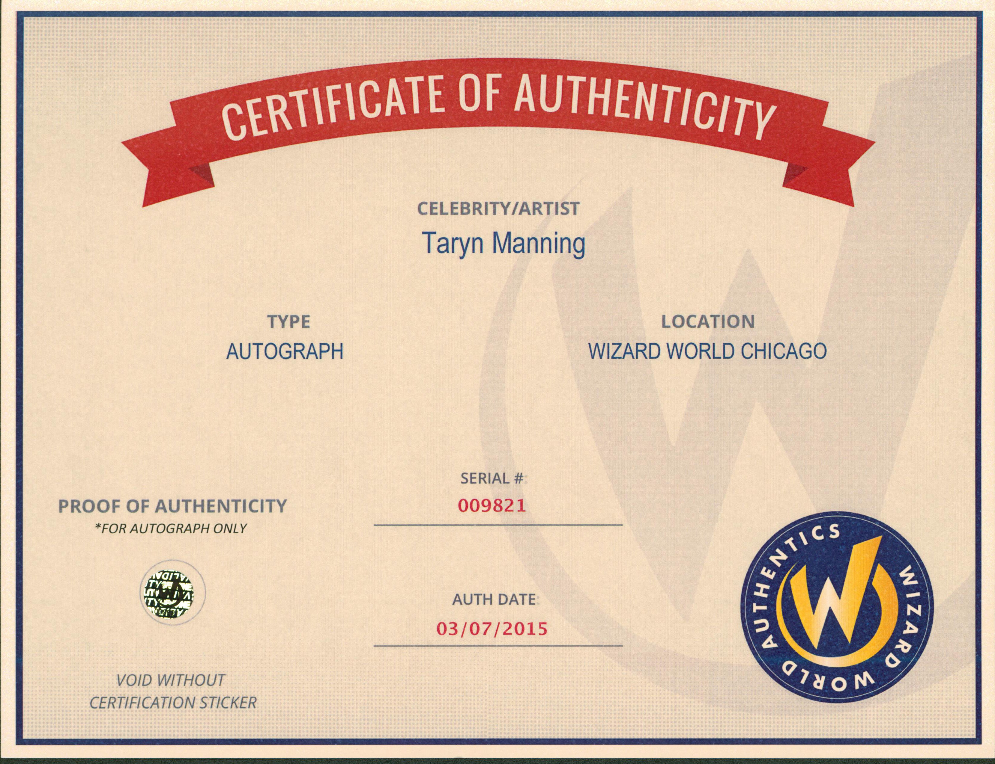 Taryn Manning Hustle & Flow Authentic Signed 8x10 Photo Wizard World 1