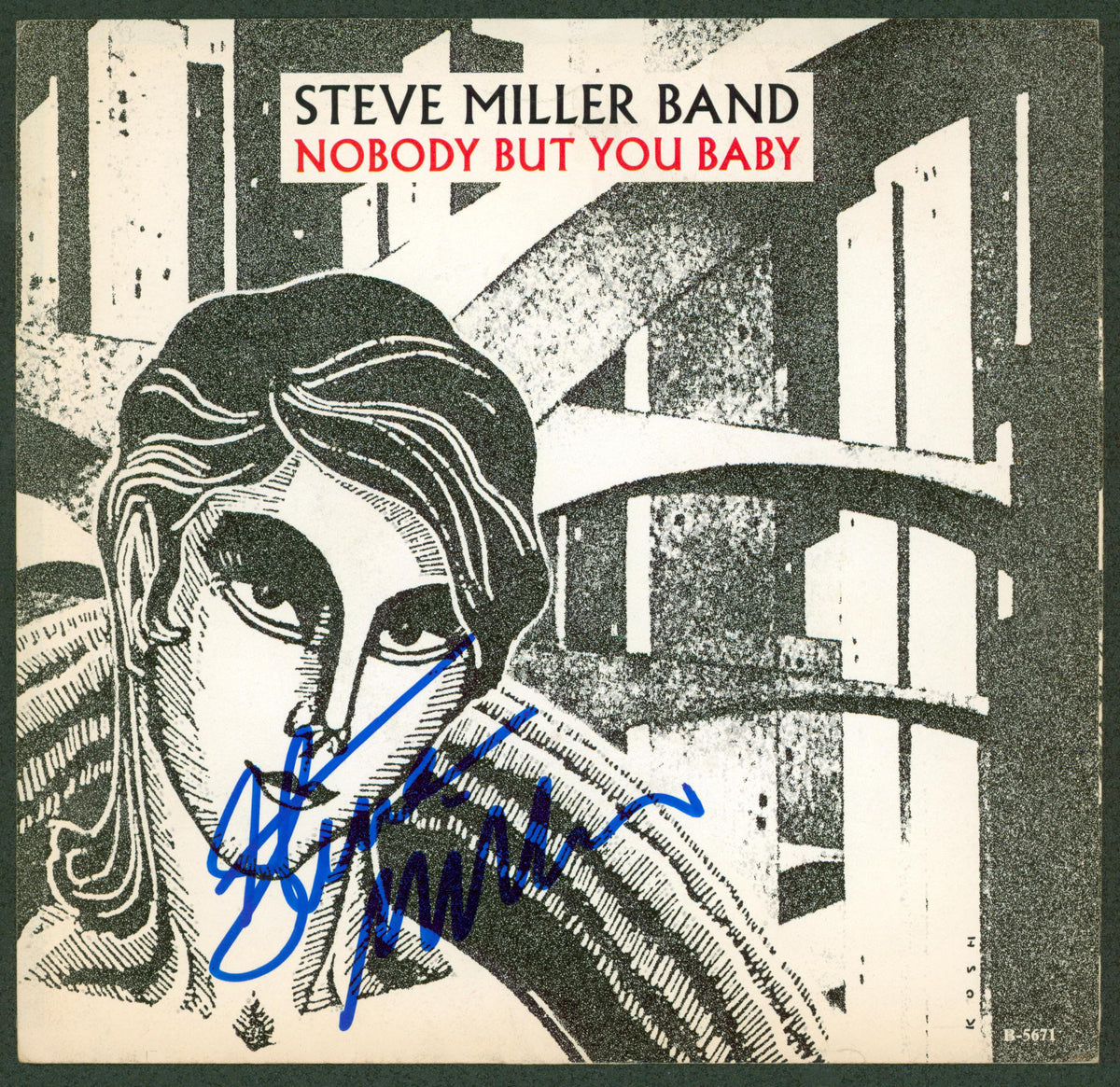 Steve Miller Signed Nobody But You Baby 45 RPM Album Cover BAS #BG83004