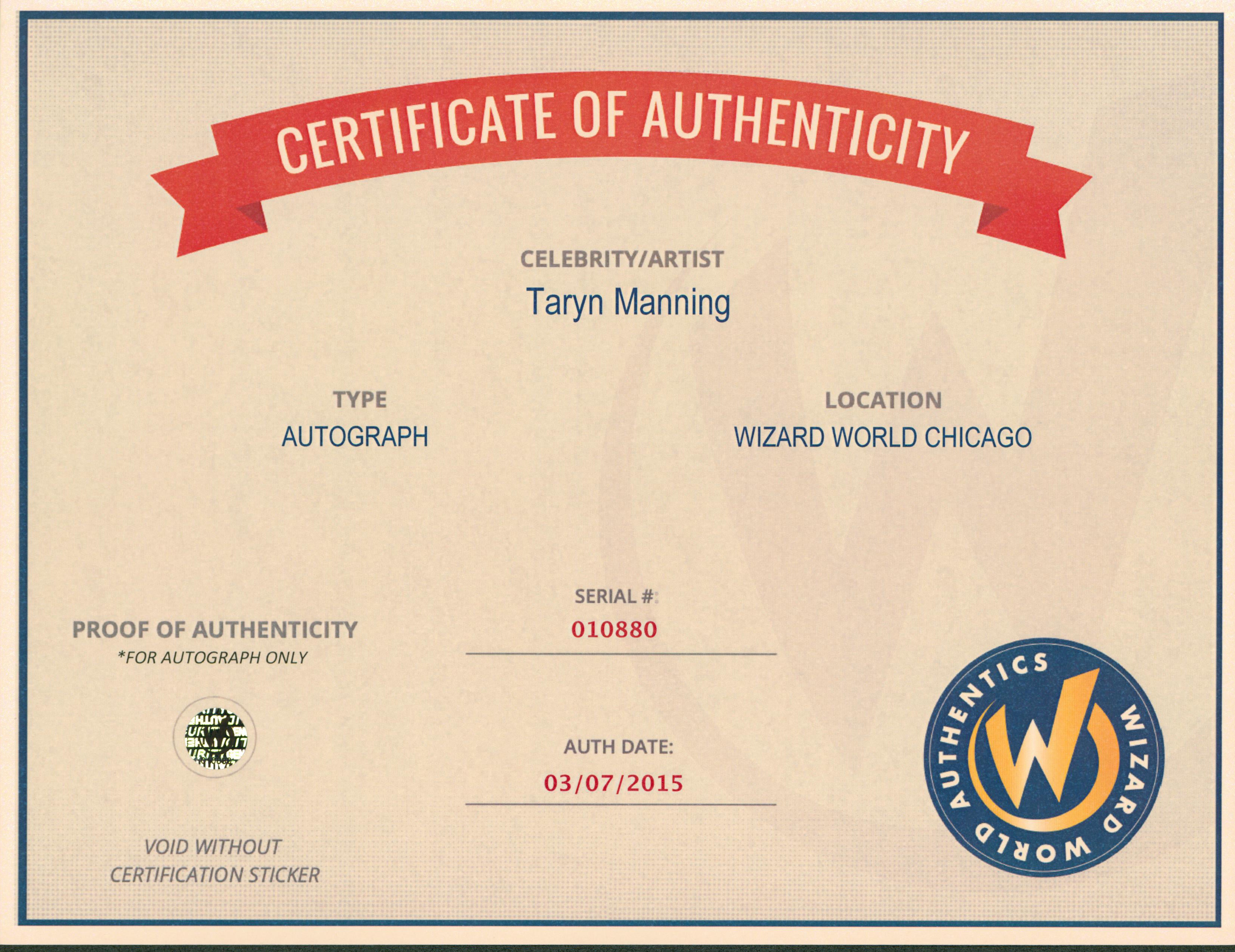 Taryn Manning Hustle & Flow Authentic Signed 8x10 Photo Wizard World 3