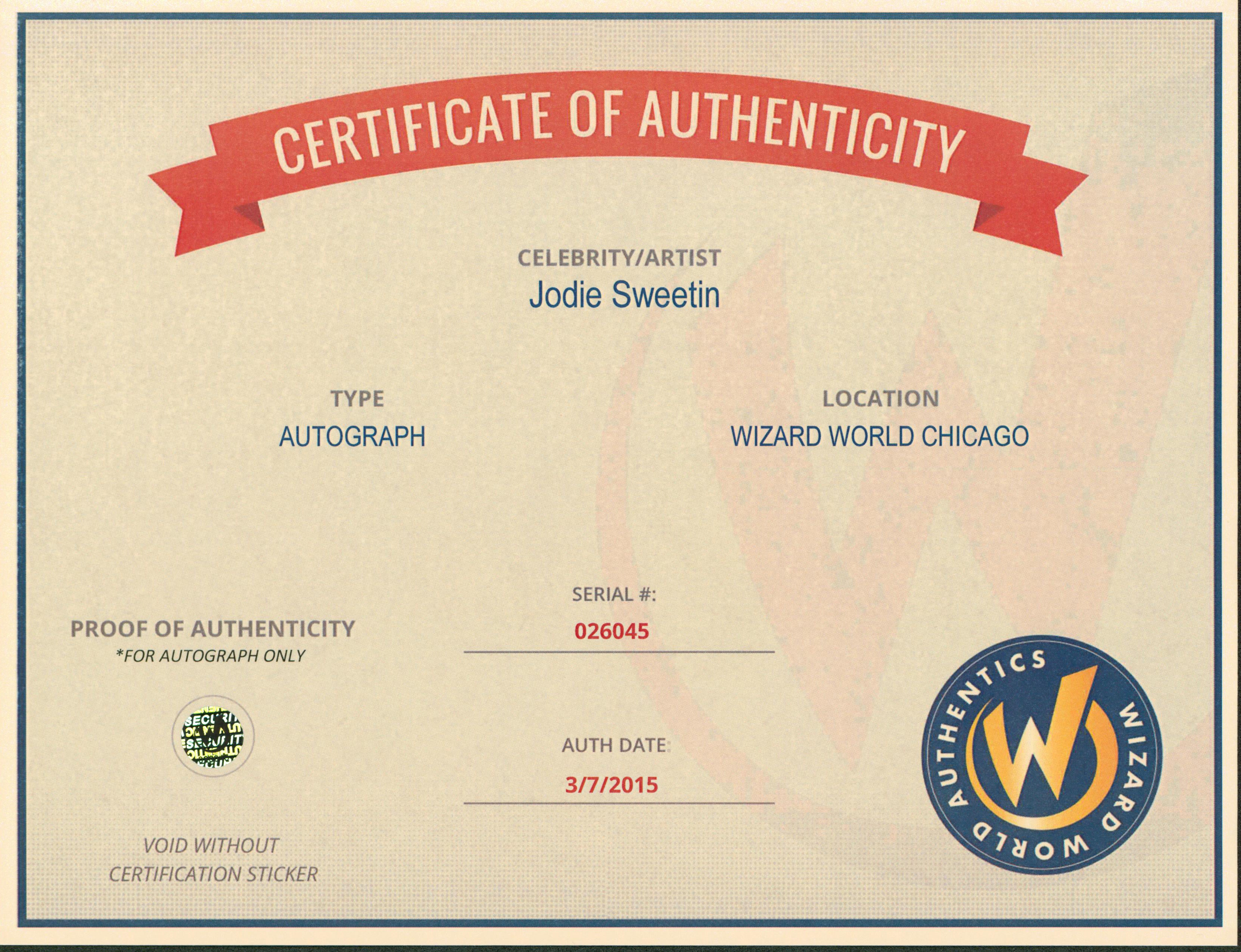 Jodie Sweetin Full House Authentic Signed 8x10 Photo Autographed Wizard World 2