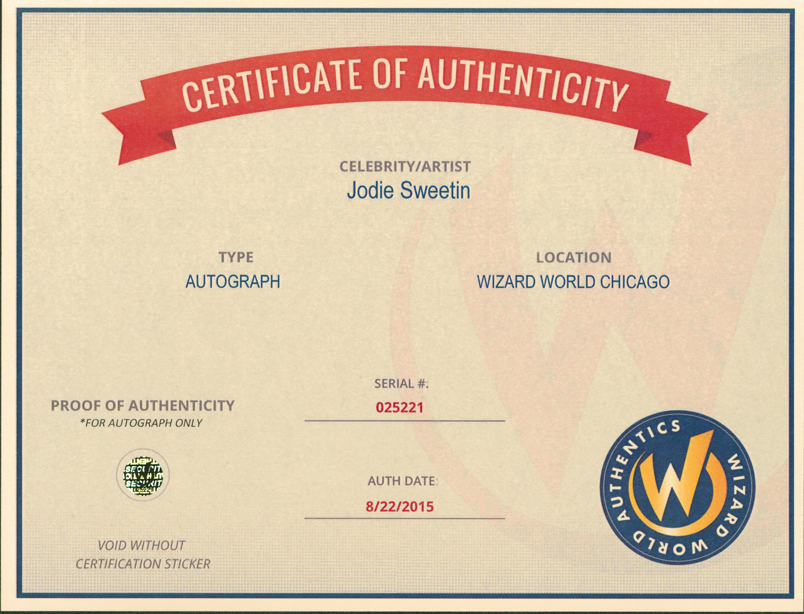 Jodie Sweetin Full House Authentic Signed 8x10 Photo Autographed Wizard World 4