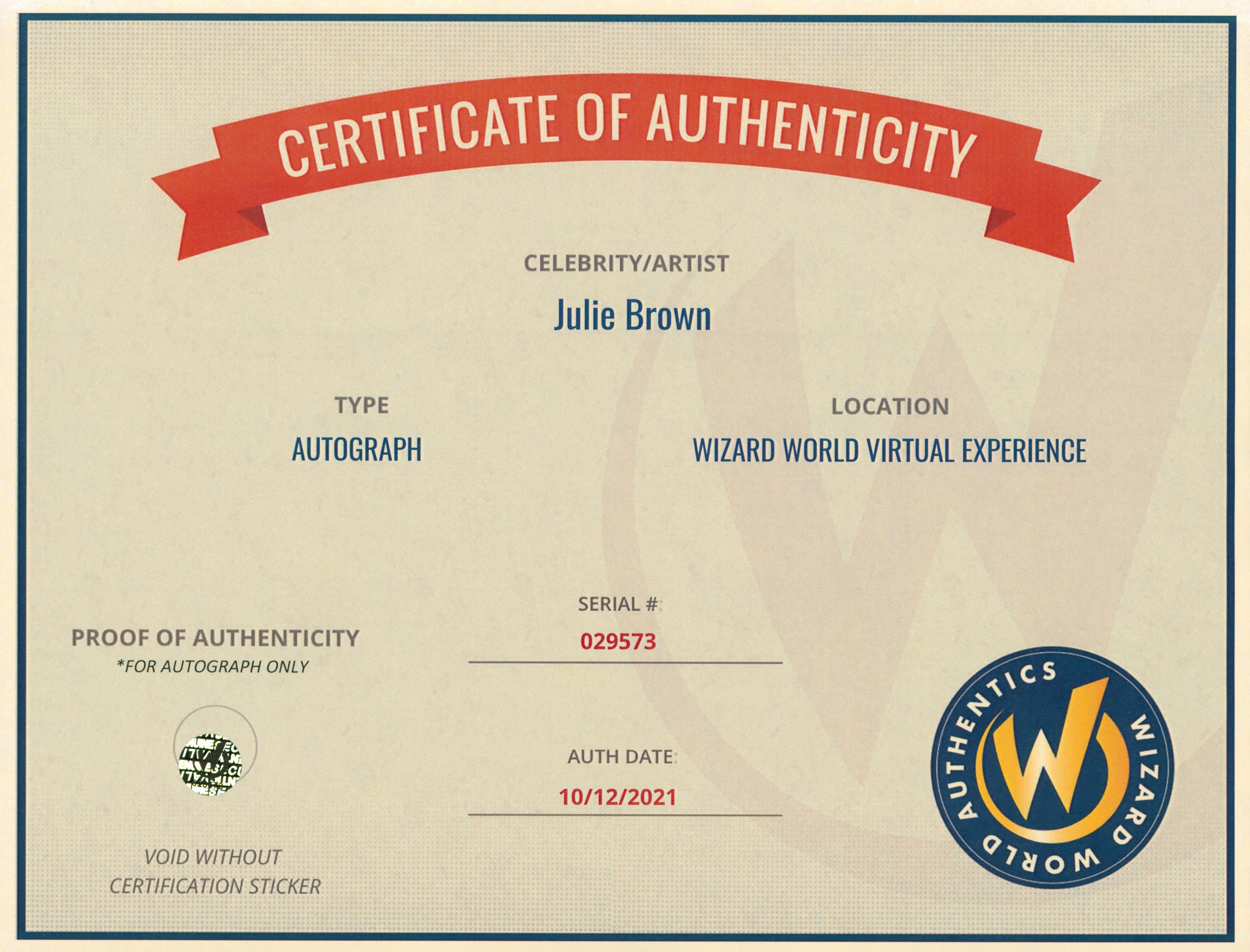 Julie Brown Just Say Julie "Love" Signed 8x10 Photo Wizard World #029573