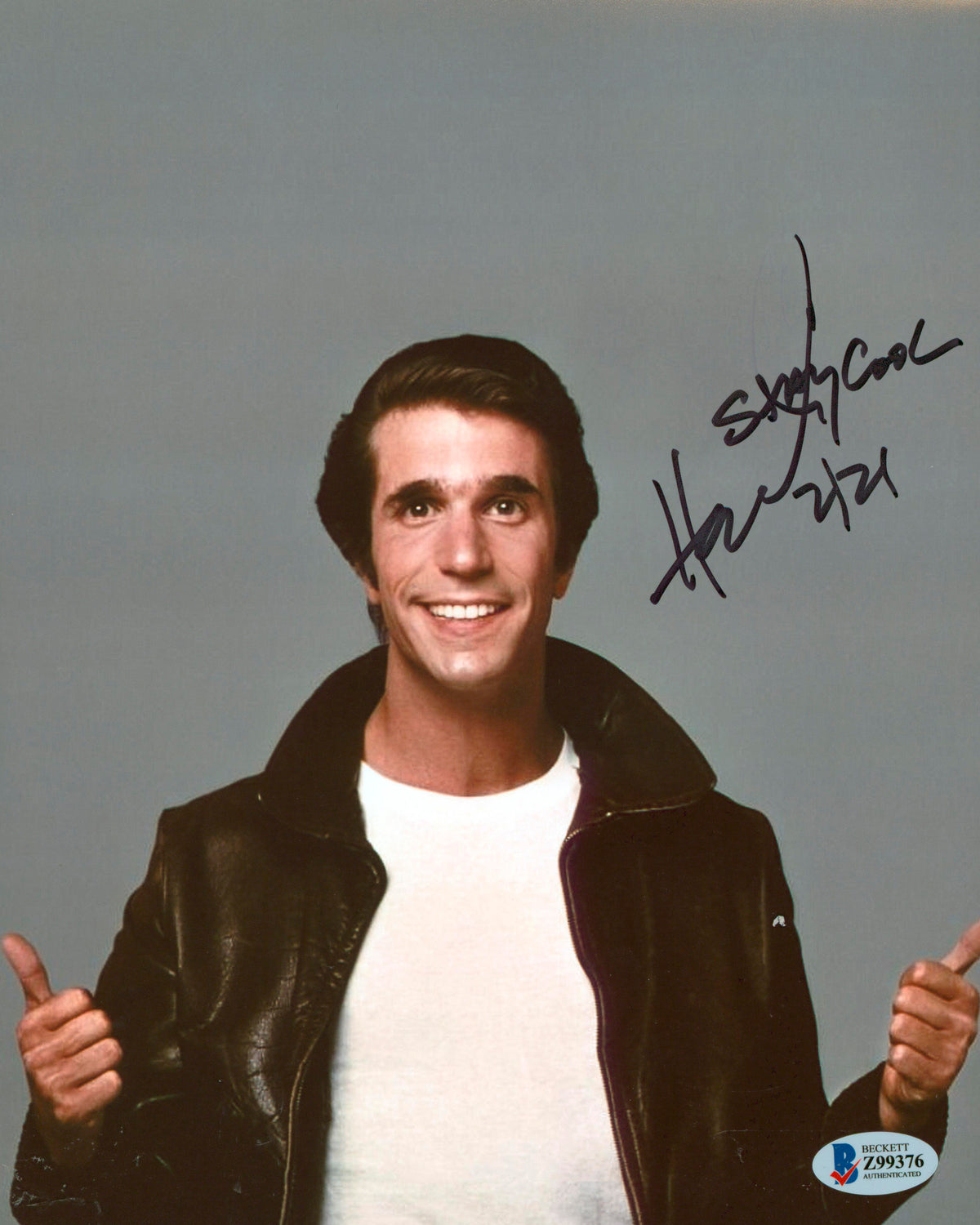 Henry Winkler Happy Days "Stay Cool" Authentic Signed 8x10 Photo BAS #Z99376