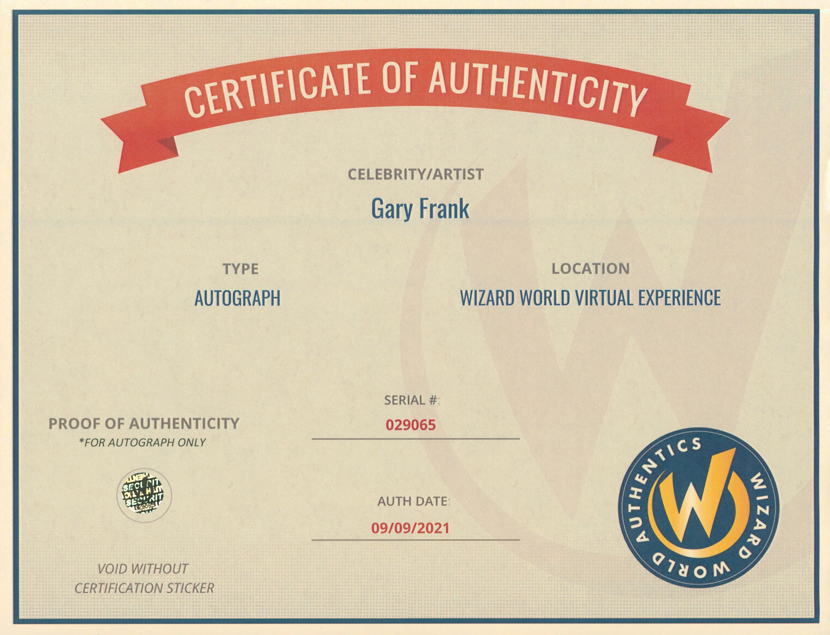 Gary Frank Hill Street Blues Authentic Signed 8x10 Photo Wizard World 1