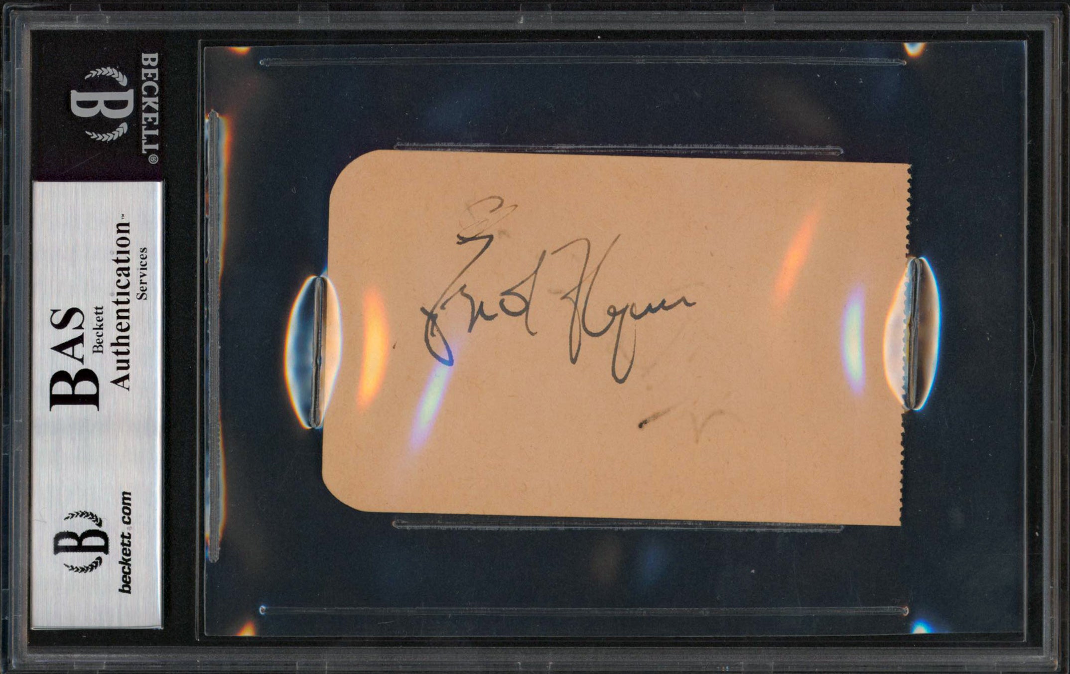 Edward G. Robinson Some Like It Hot Signed 2.4x3.85 Album Page BAS Slabbed