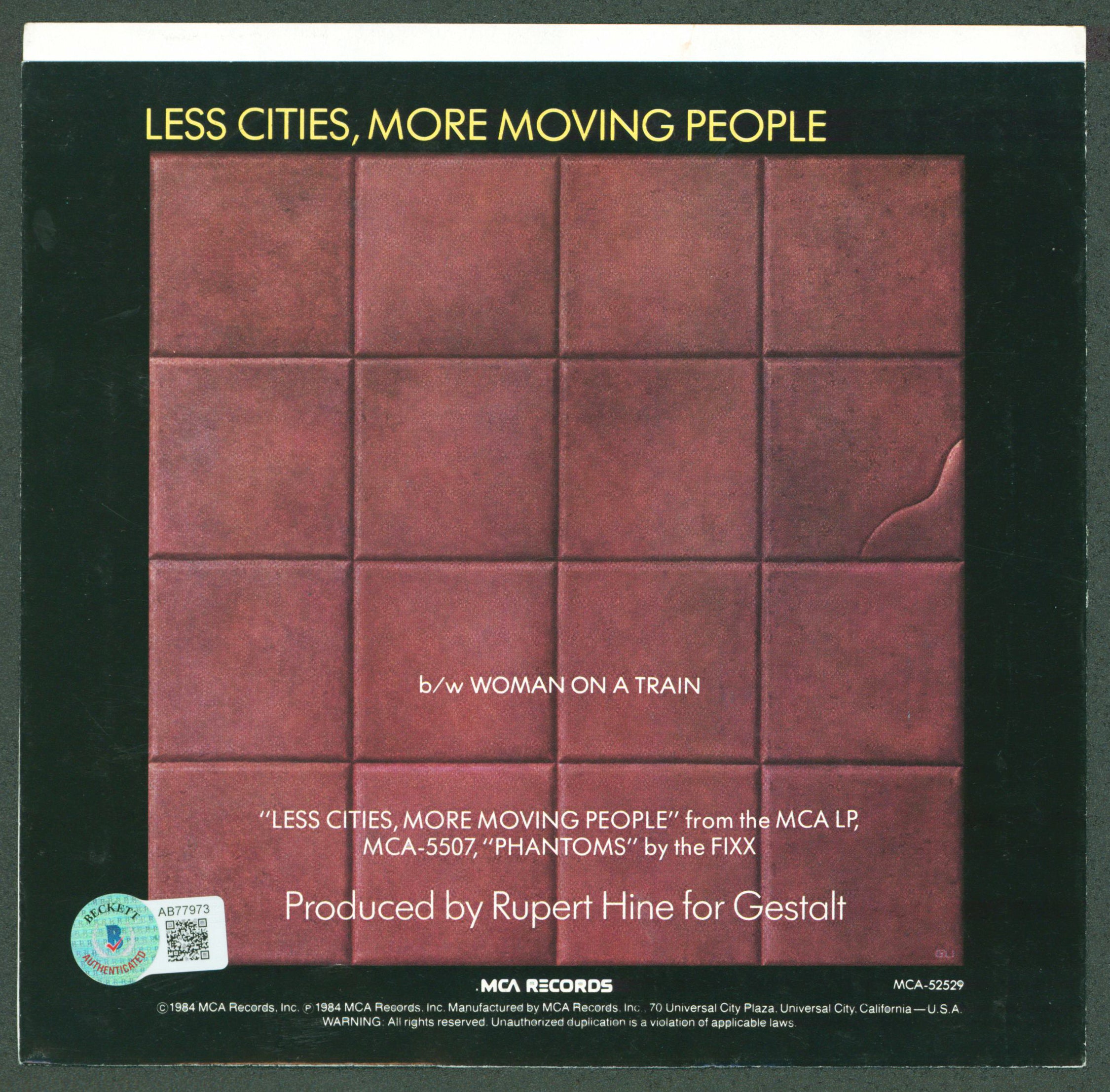Fixx (4) Curnin, Woods, Greenall & Oram Signed  45 RPM Album Cover BAS #AB77973