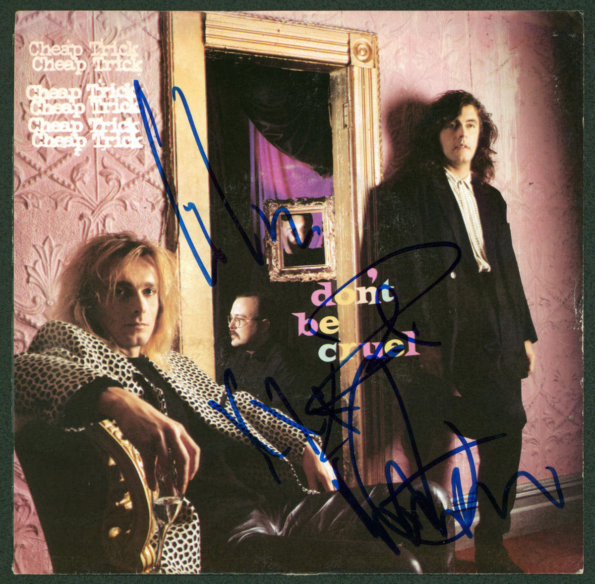 Cheap Trick (4) Zander, Nielsen +2 Signed 45 RPM Album Cover BAS #AB77930