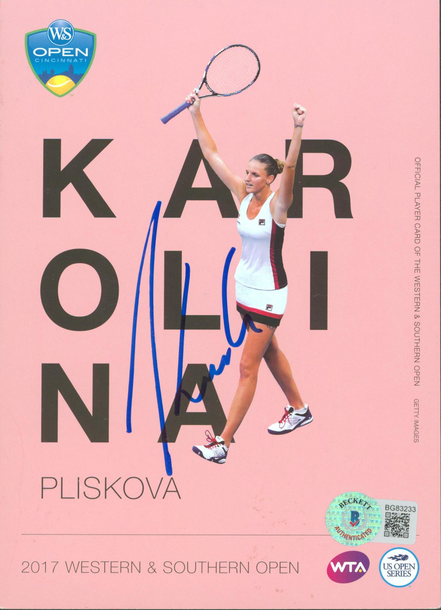 Karolina Pliskova Authentic Signed 5x7 Promo Photo Autographed BAS #BG83233