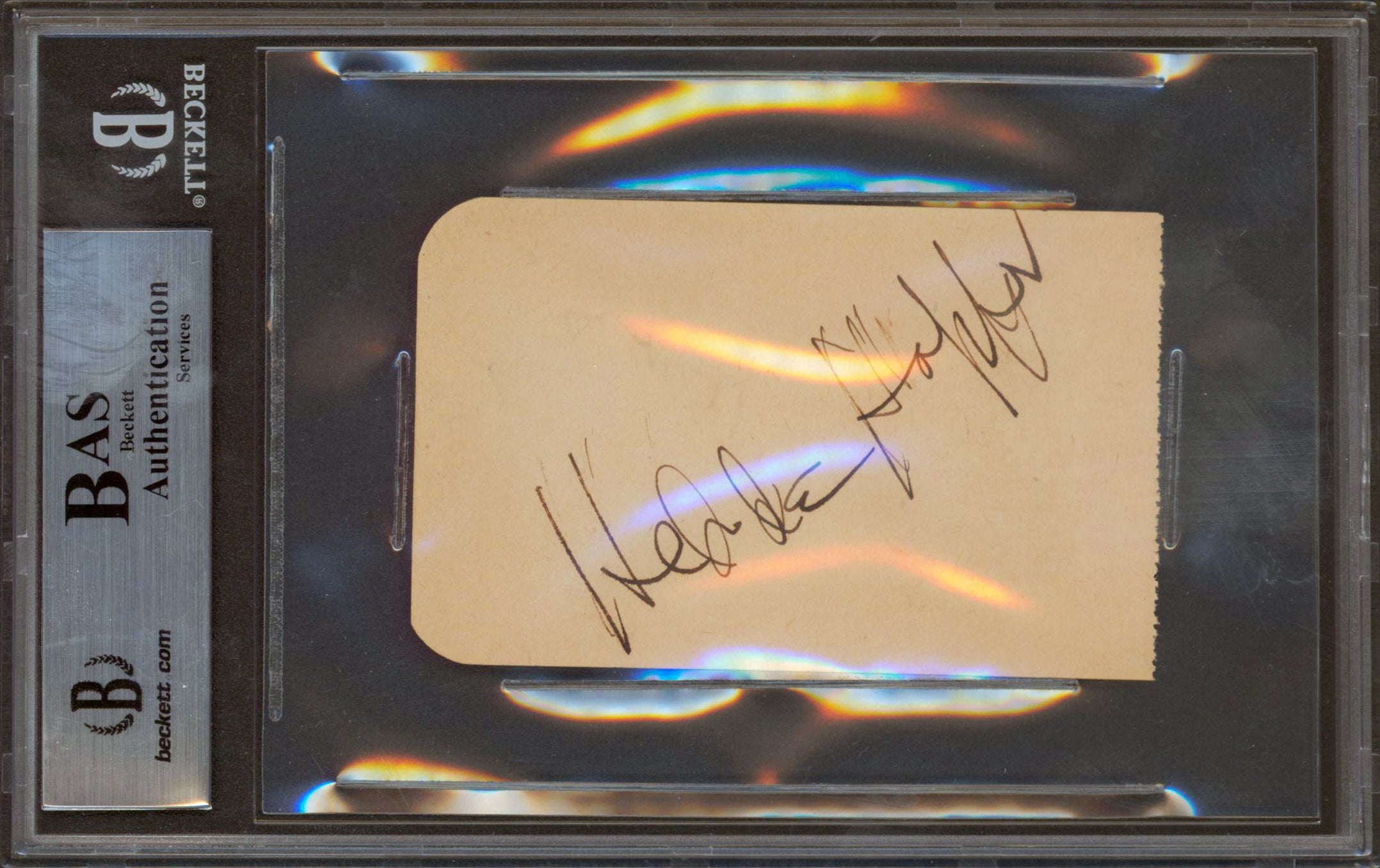 Betty Grable & Hedda Hopper Authentic Signed 2.4x3.85 Album Page BAS Slabbed