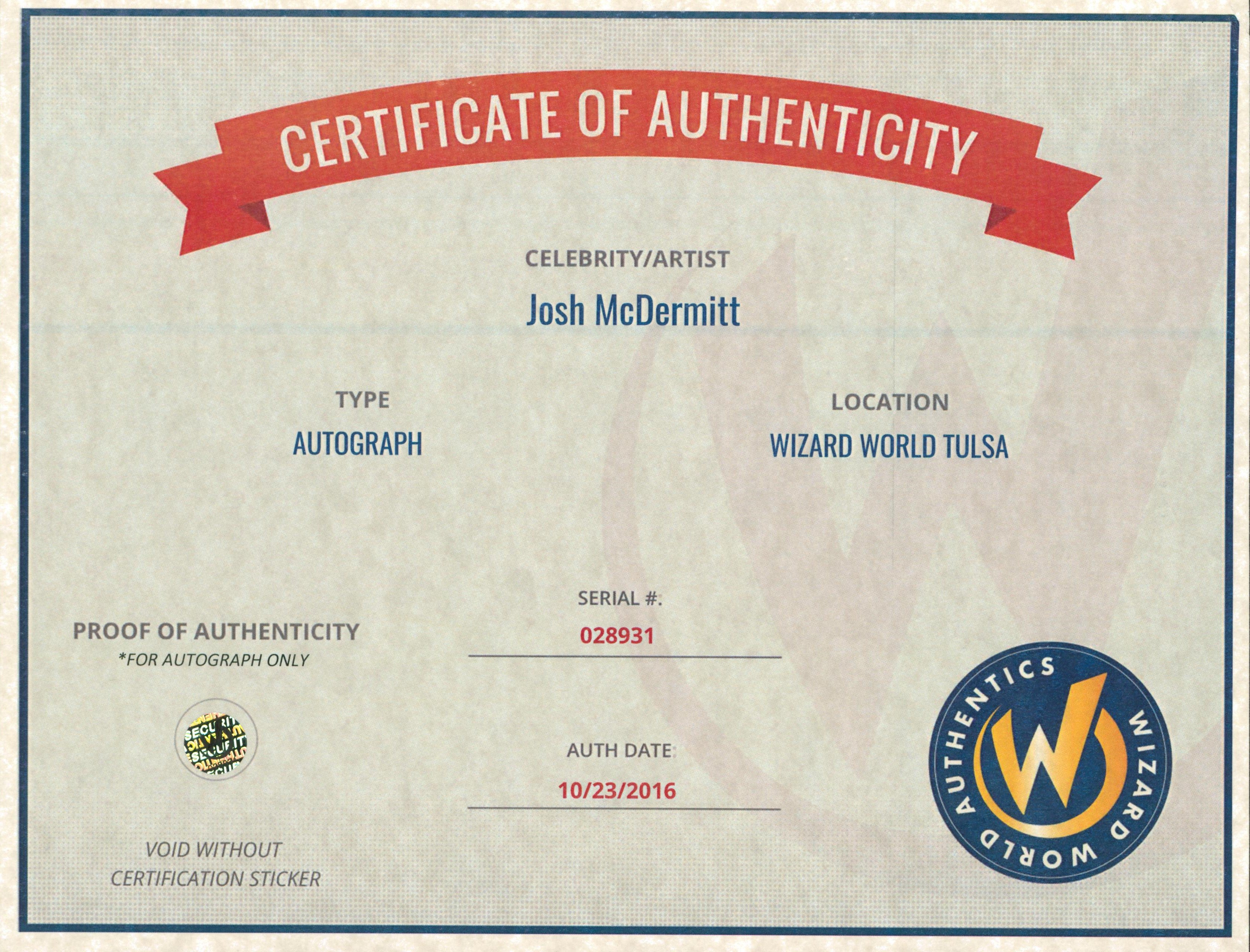 Josh McDermitt The Walking Dead "Eugene" Signed 8x10 Photo Wizard World 7