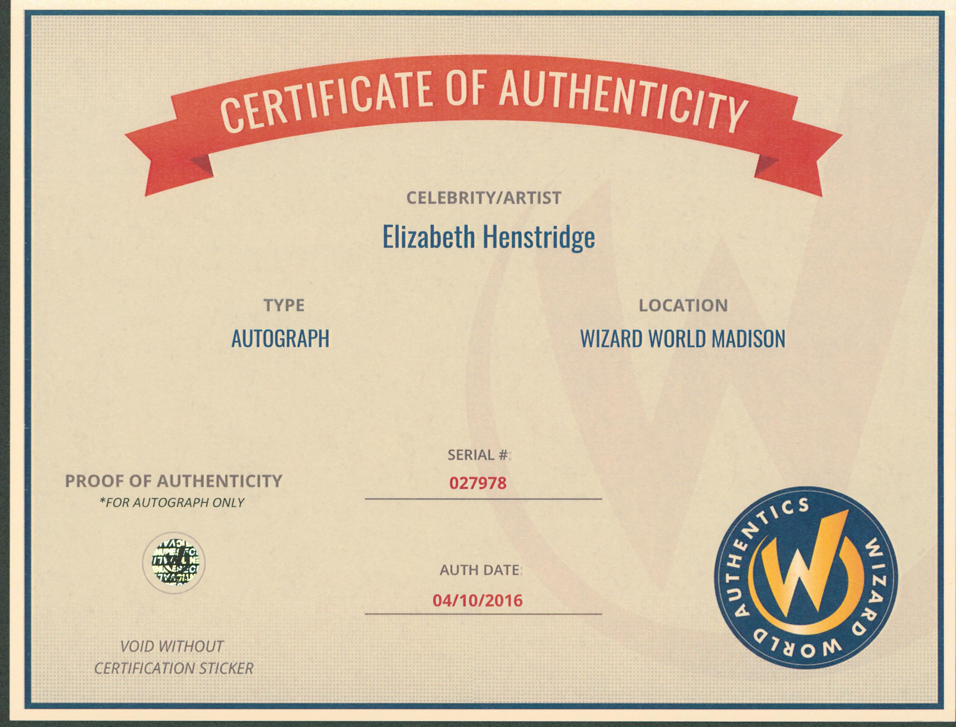 Elizabeth Henstridge Marvel's Agents of SHIELD Signed 8x10 Photo Wizard World 11