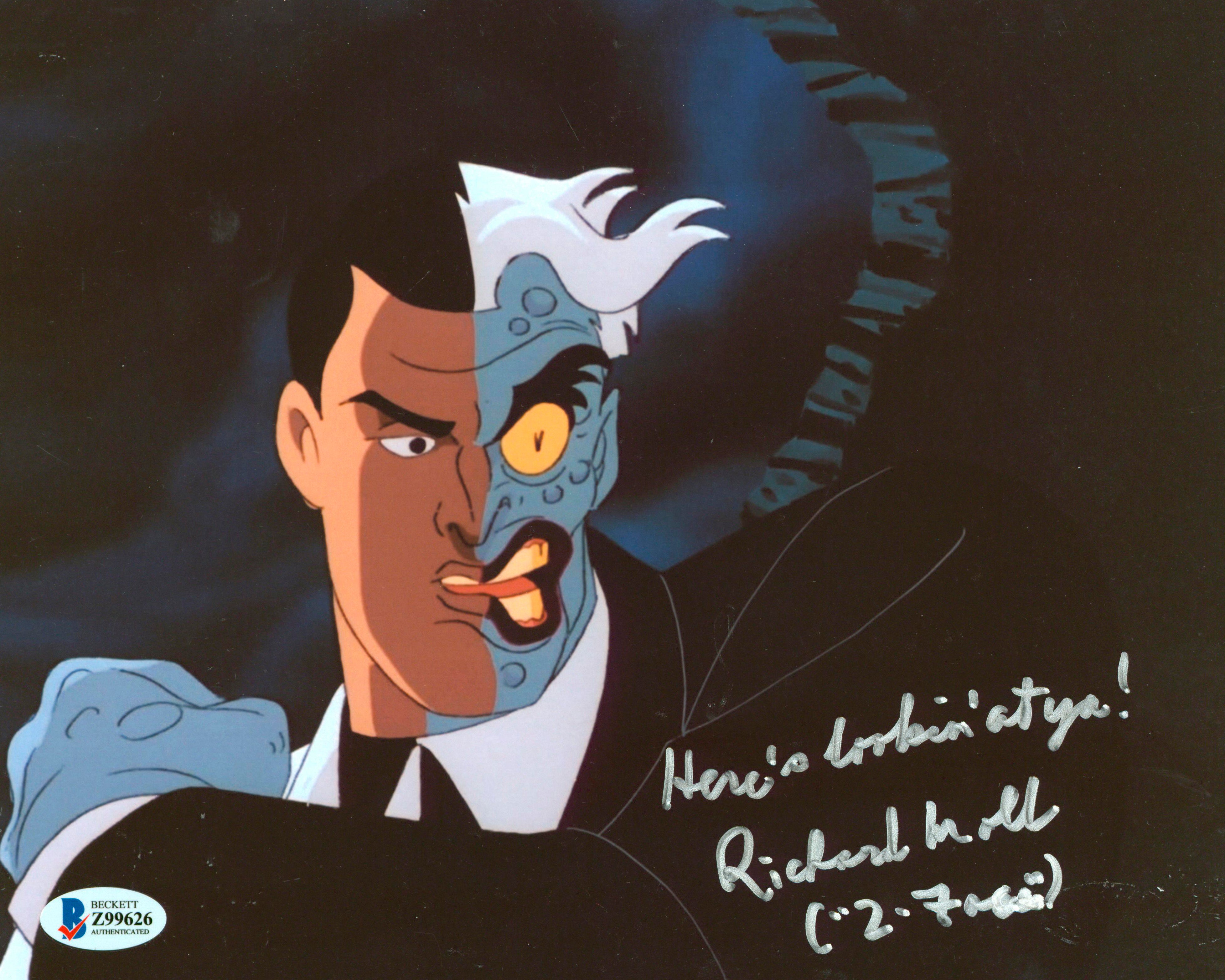 Richard Moll Batman Animated Series "2 Face" Signed 8x10 Photo BAS #Z99626