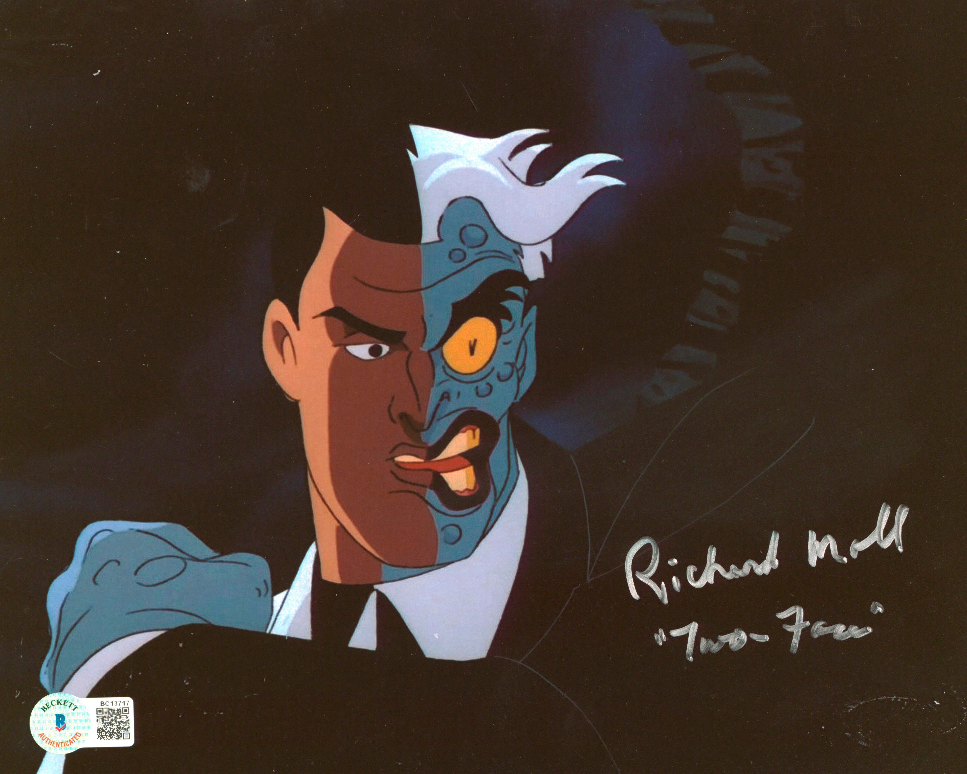 Richard Moll Batman Animated Series "Two Face" Signed 8x10 Photo BAS #BC13717