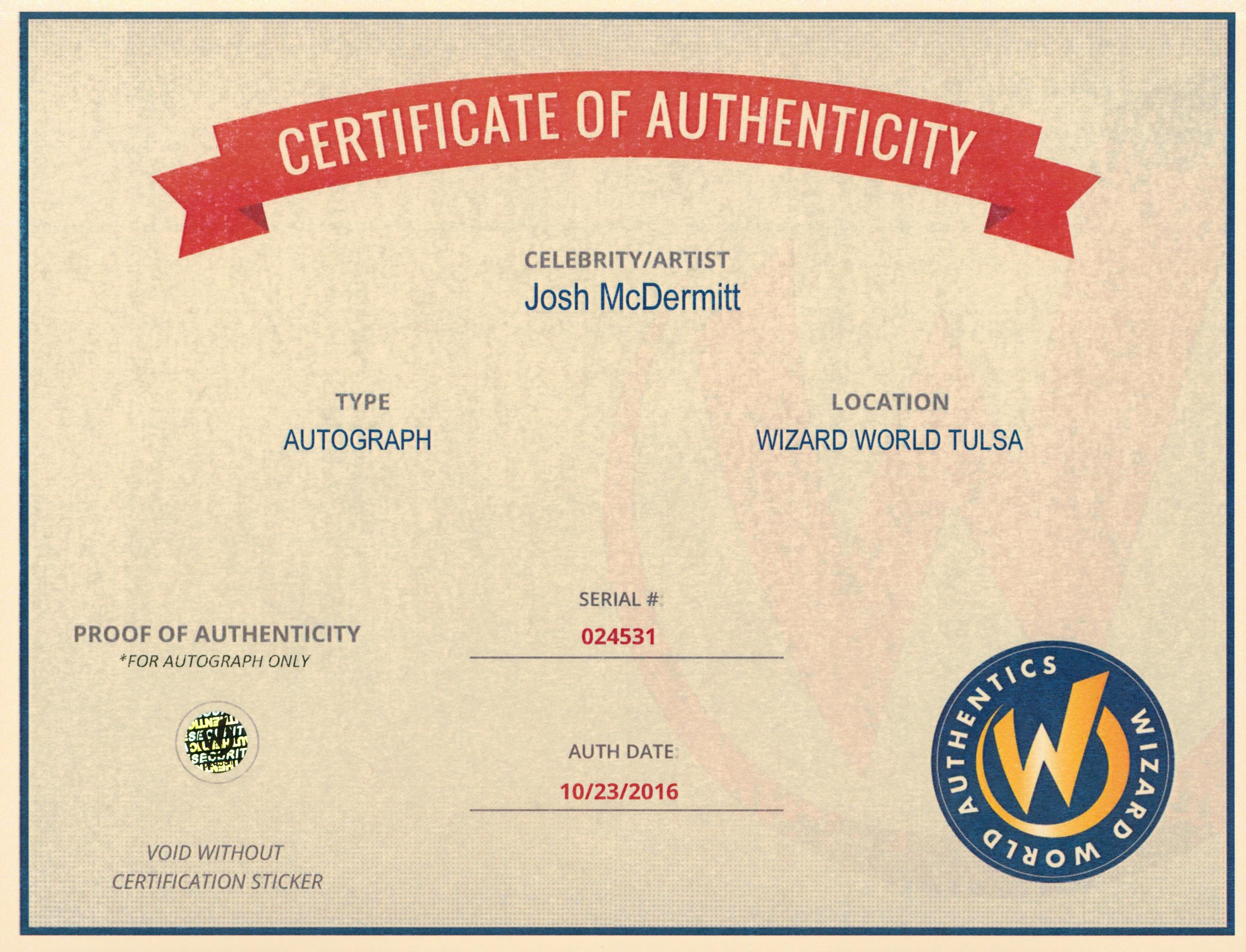 Josh McDermitt Walking Dead "Eugene" Authentic Signed 8x10 Photo Wizard World 3