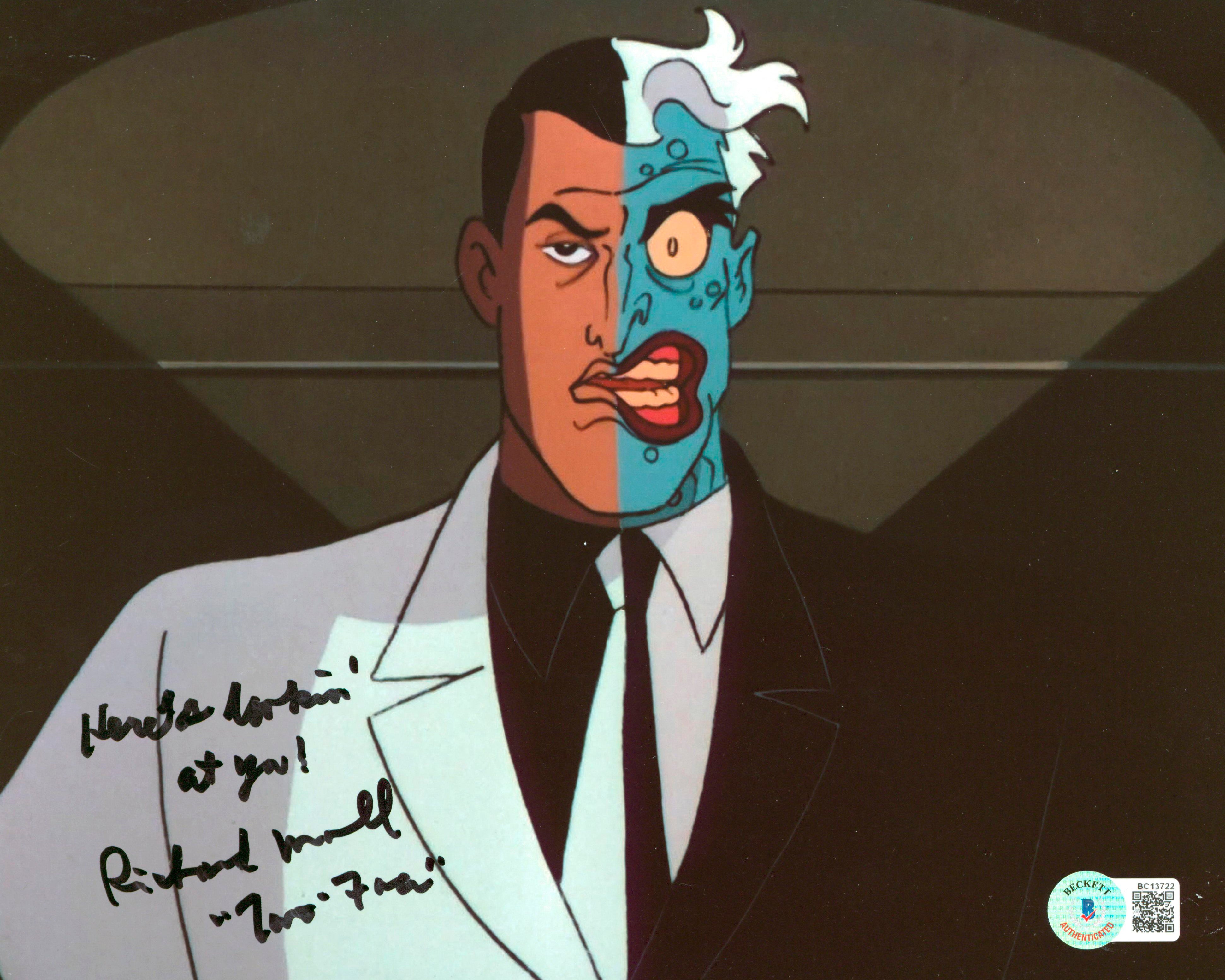 Richard Moll Batman Animated Series "Two Face" Signed 8x10 Photo BAS #BC13722
