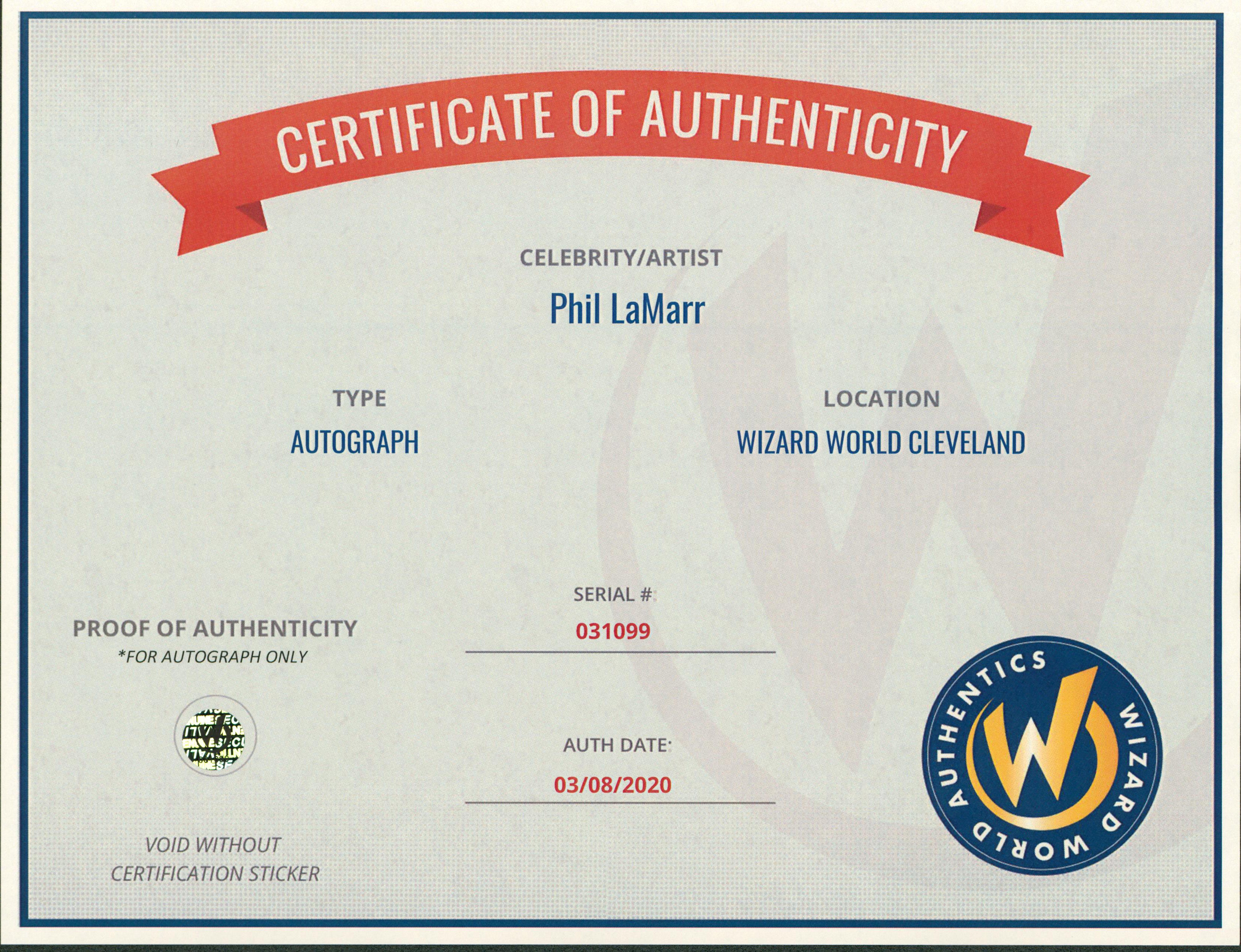 Phil LaMarr Teenage Mutant Ninja Turtles Signed 8x10 Photo Wizard World #031099