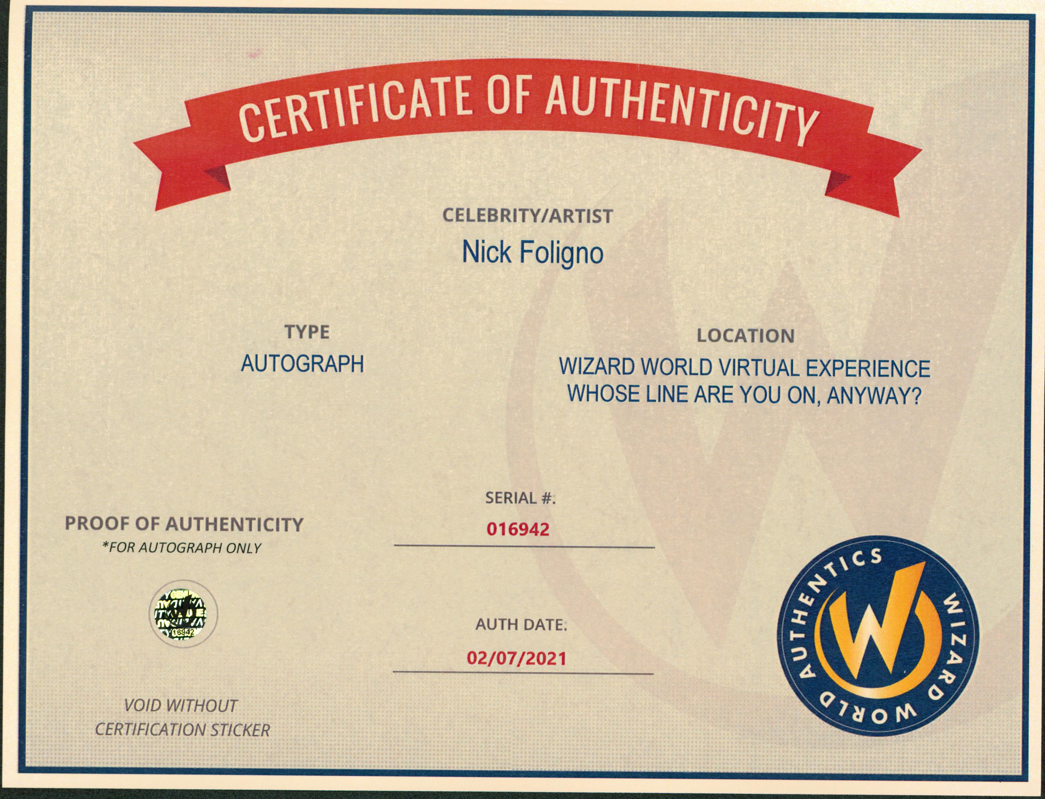 Blue Jackets Nick Foligno Authentic Signed 8x10 Photo Autographed Wizard World