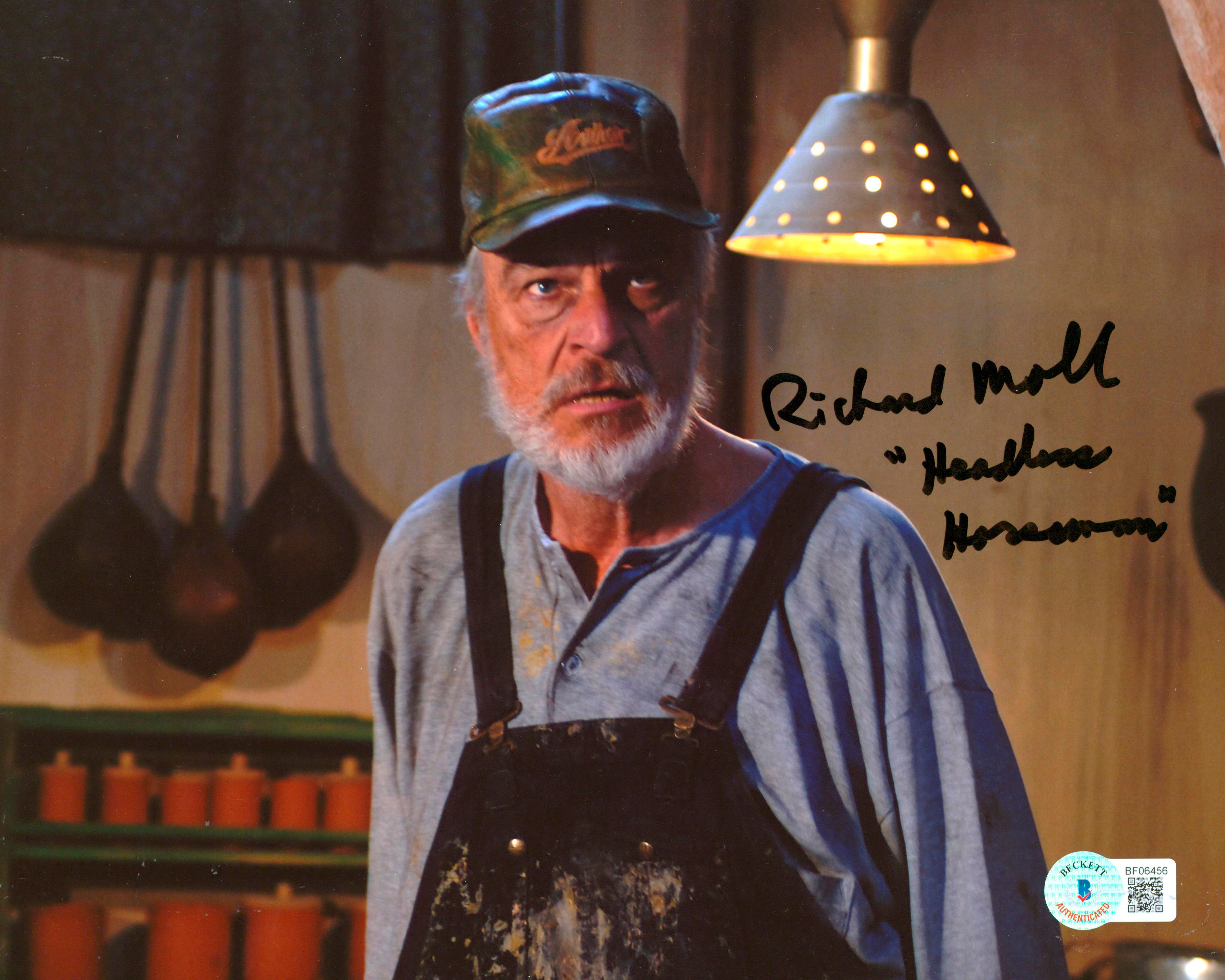 Richard Moll Headless Horseman Authentic Signed 8x10 Photo BAS #BF06456