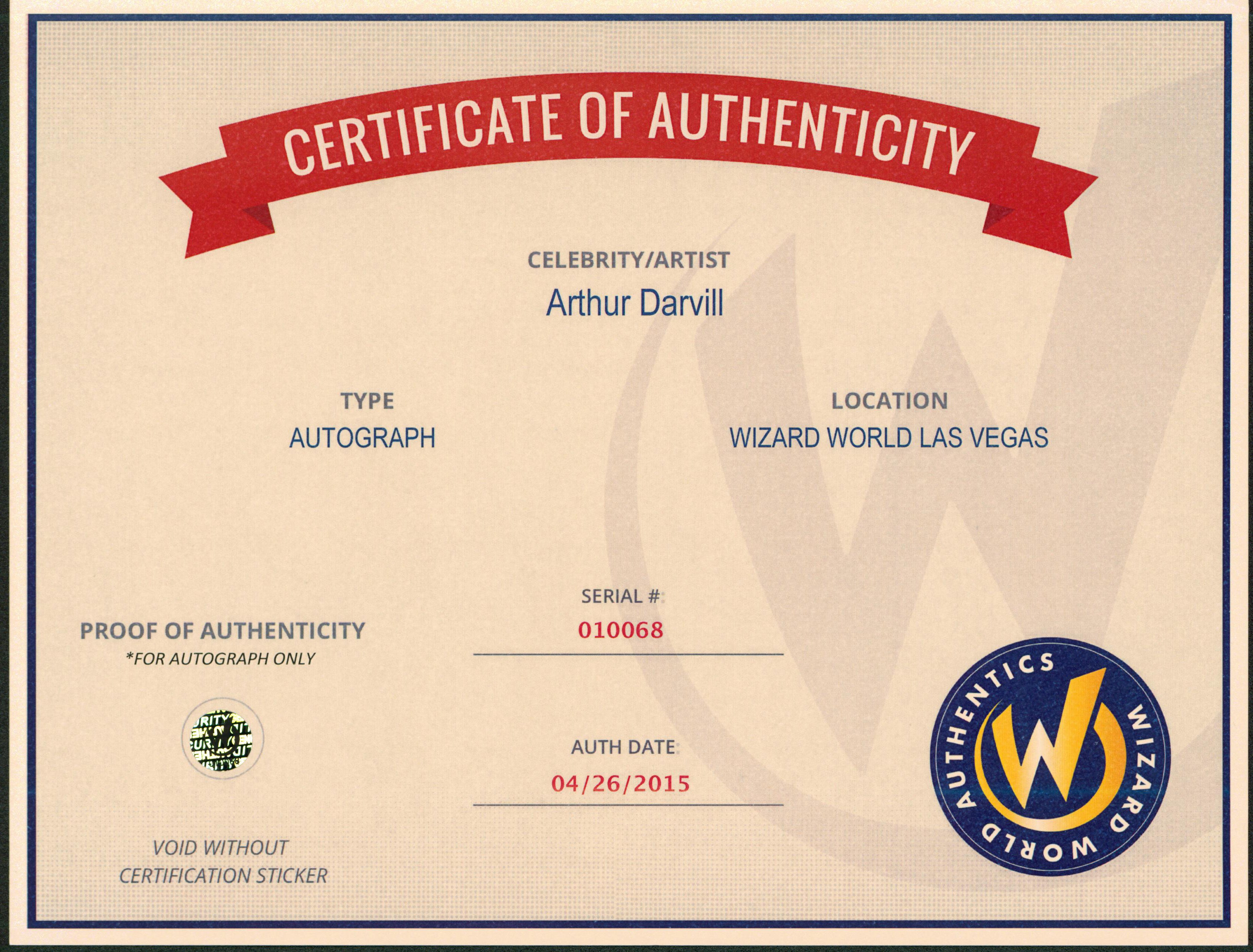 Arthur Darvill Doctor Who Authentic Signed 8x10 Photo Wizard World 3