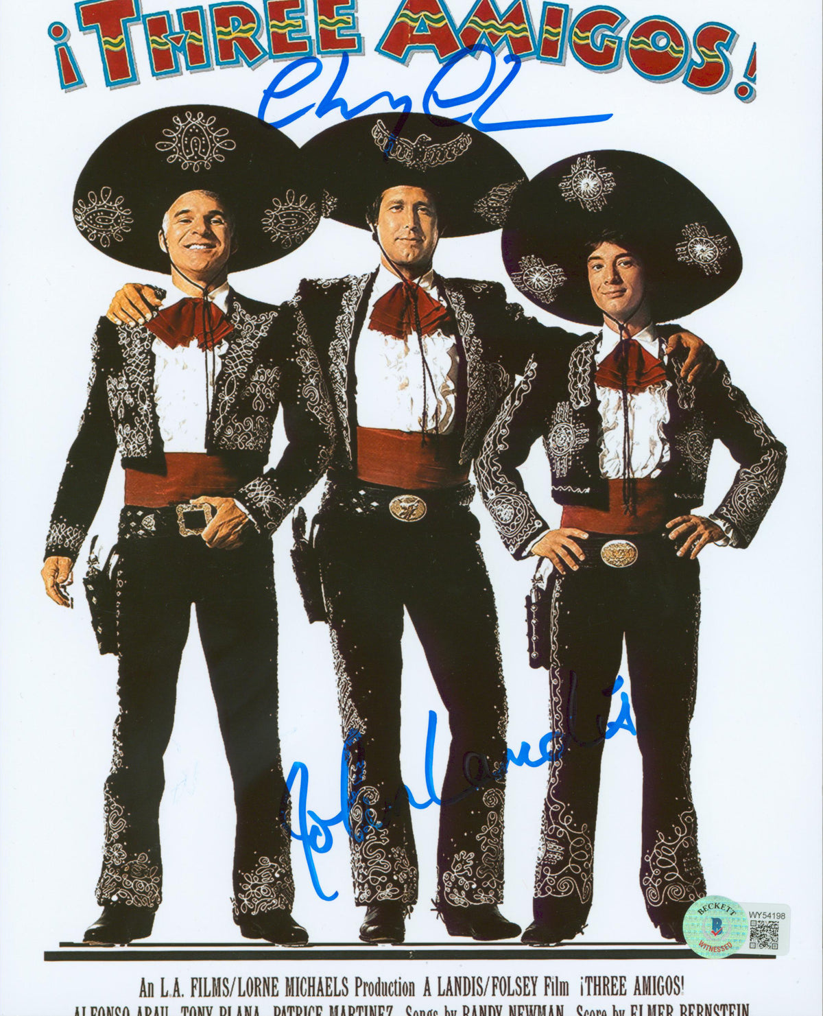 Chevy Chase & John Landis Three Amigos! Authentic Signed 8x10 Photo BAS #WZ54198