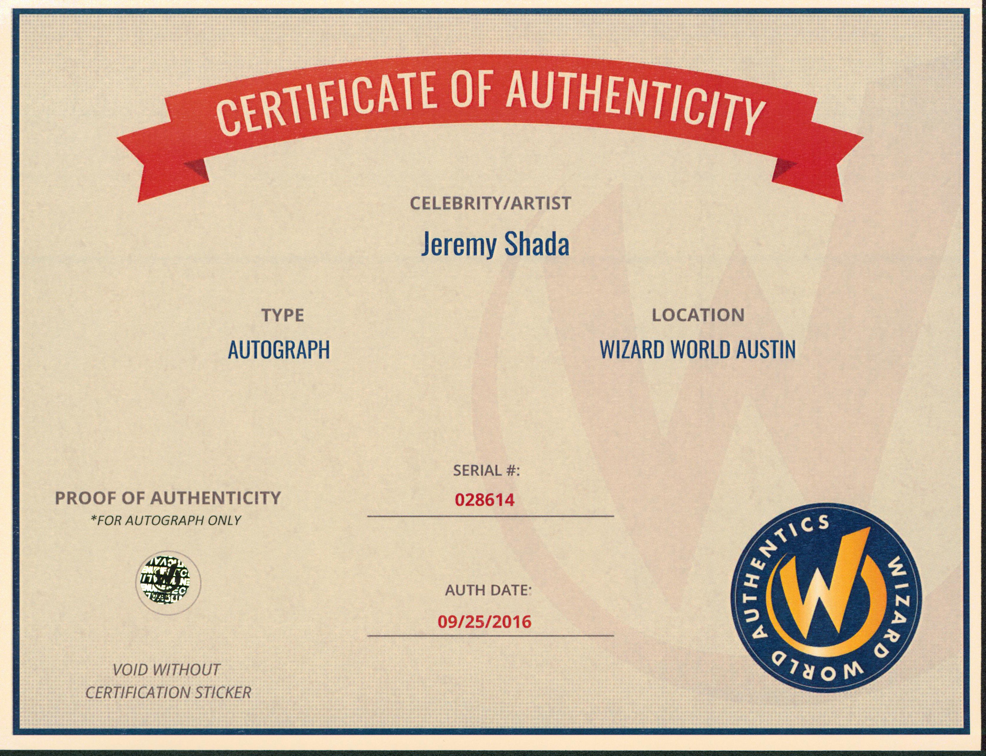 Jeremy Shada Adventure Time Authentic Signed 8x10 Photo Autographed Wizard World