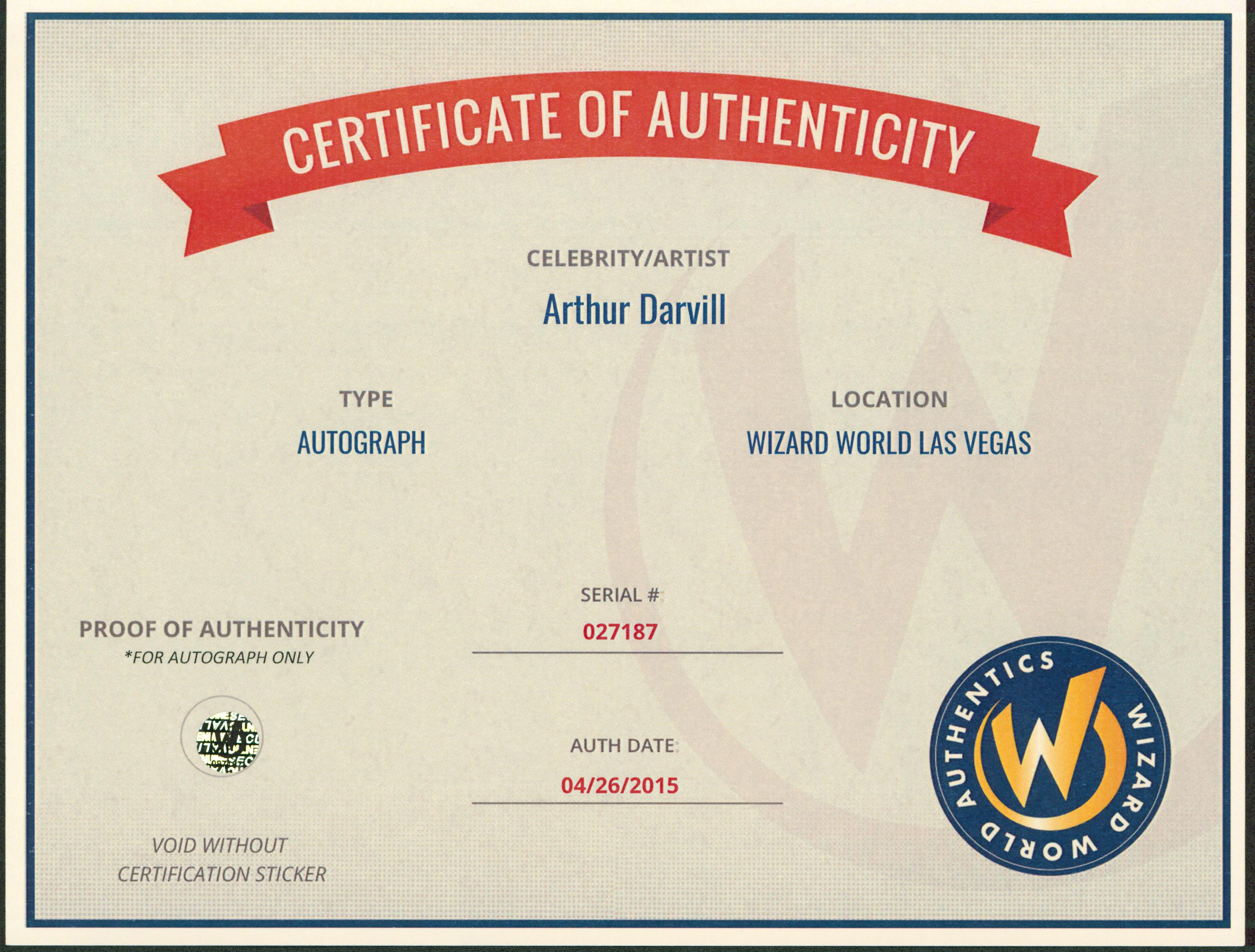 Arthur Darvill Doctor Who Authentic Signed 8x10 Photo Autographed Wizard World 5