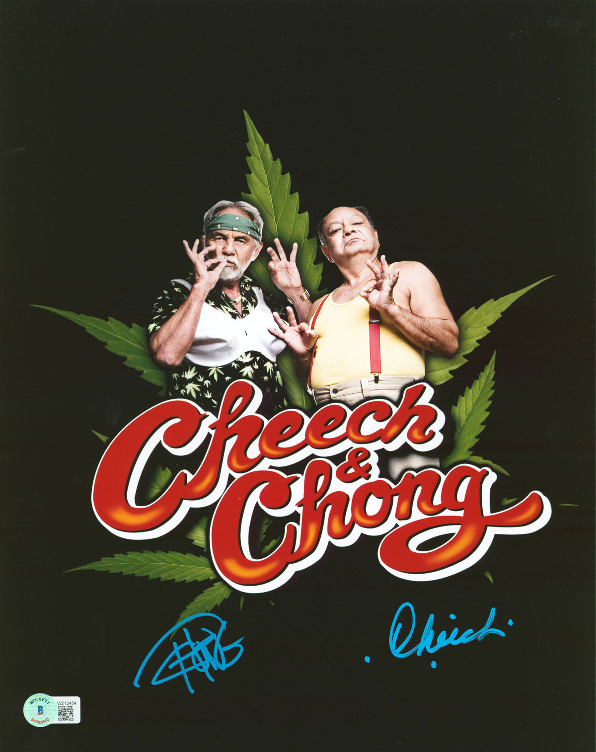 Cheech Marin & Tommy Chong Up in Smoke Signed 11x14 Vertical Photo BAS Witnessed