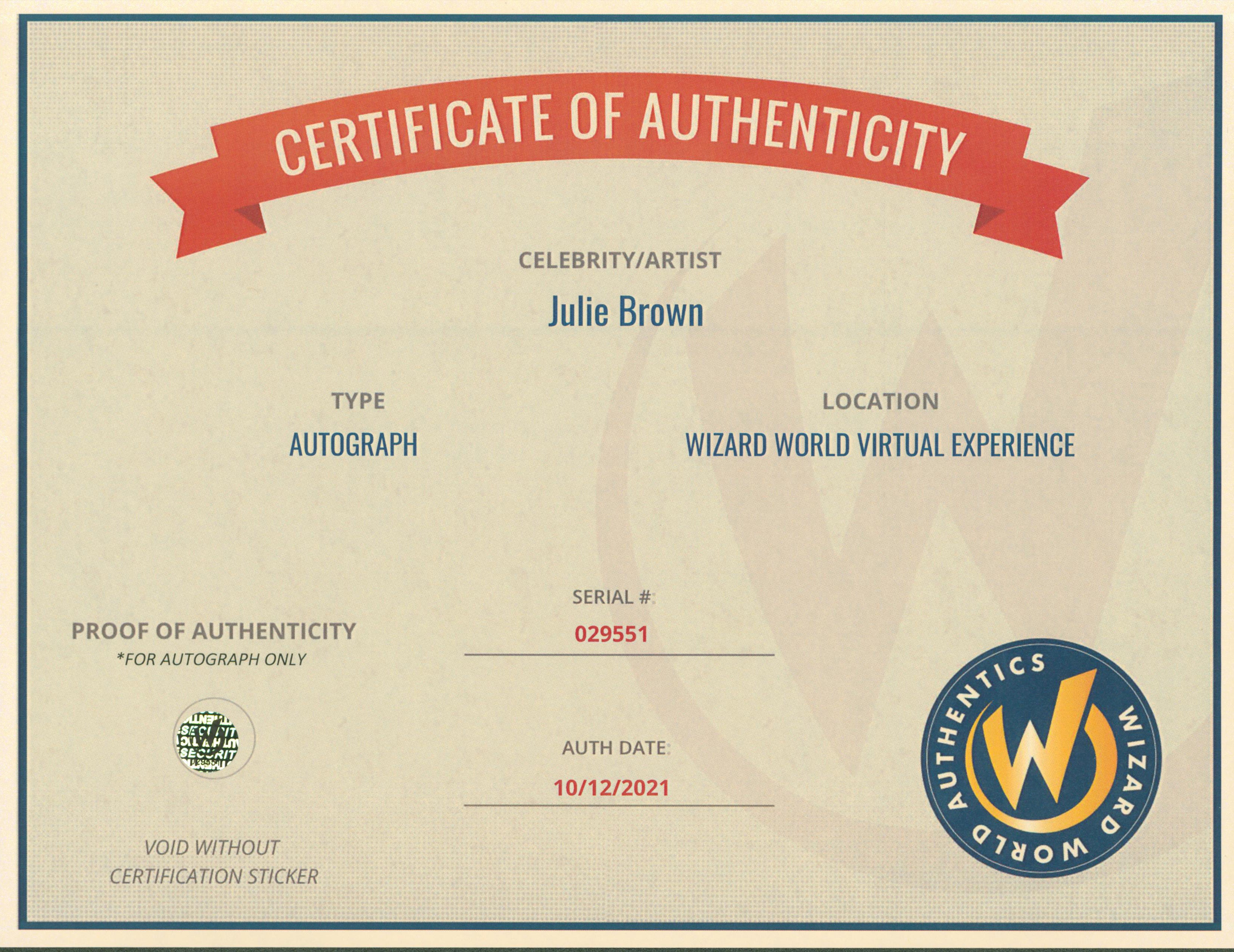 Julie Brown Earth Girls Are Easy Authentic Signed 8x10 Photo Wizard World 2