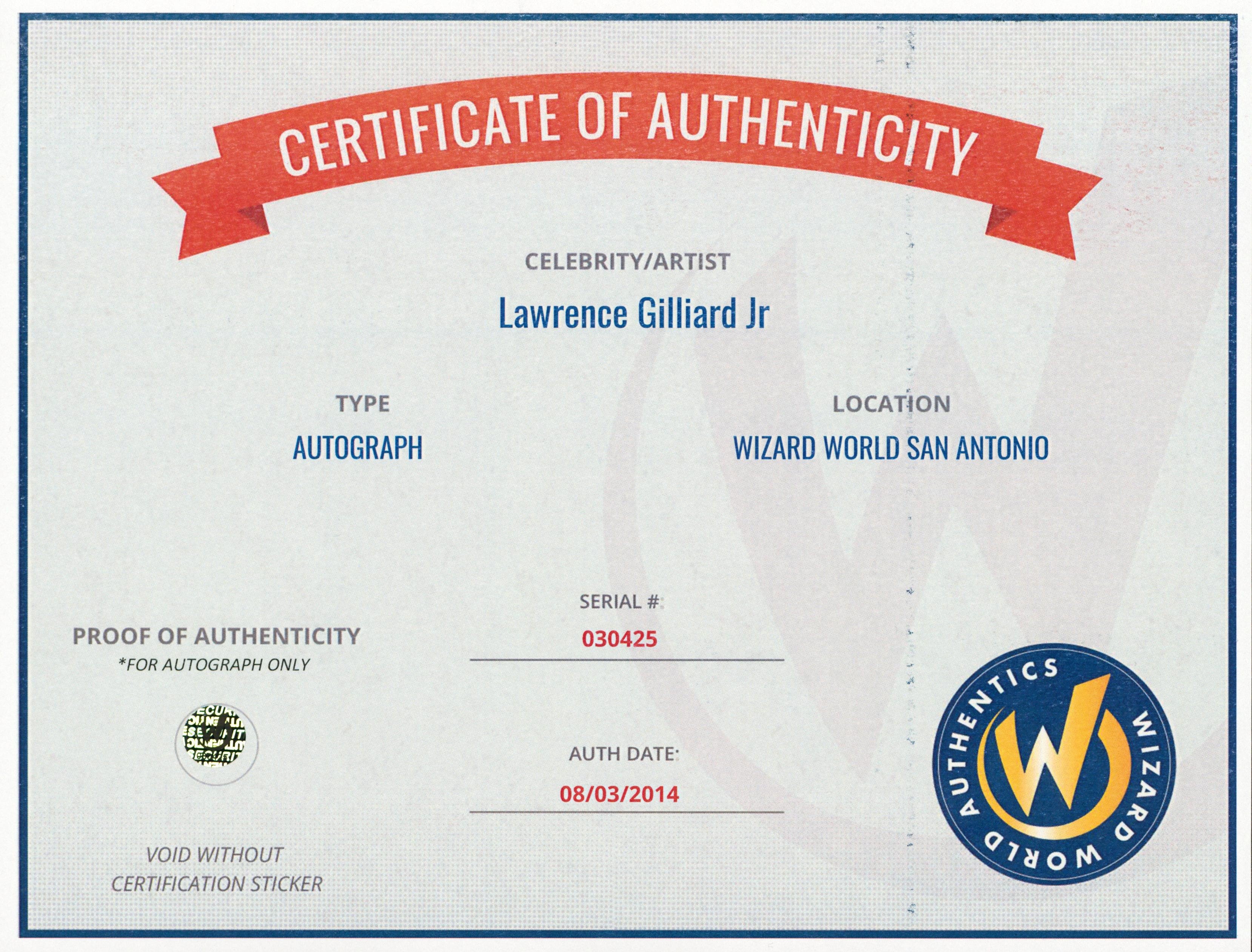 Lawrence Gilliard Jr. Waterboy "Derrick Wallace" Signed 8x10 Photo Wizard World