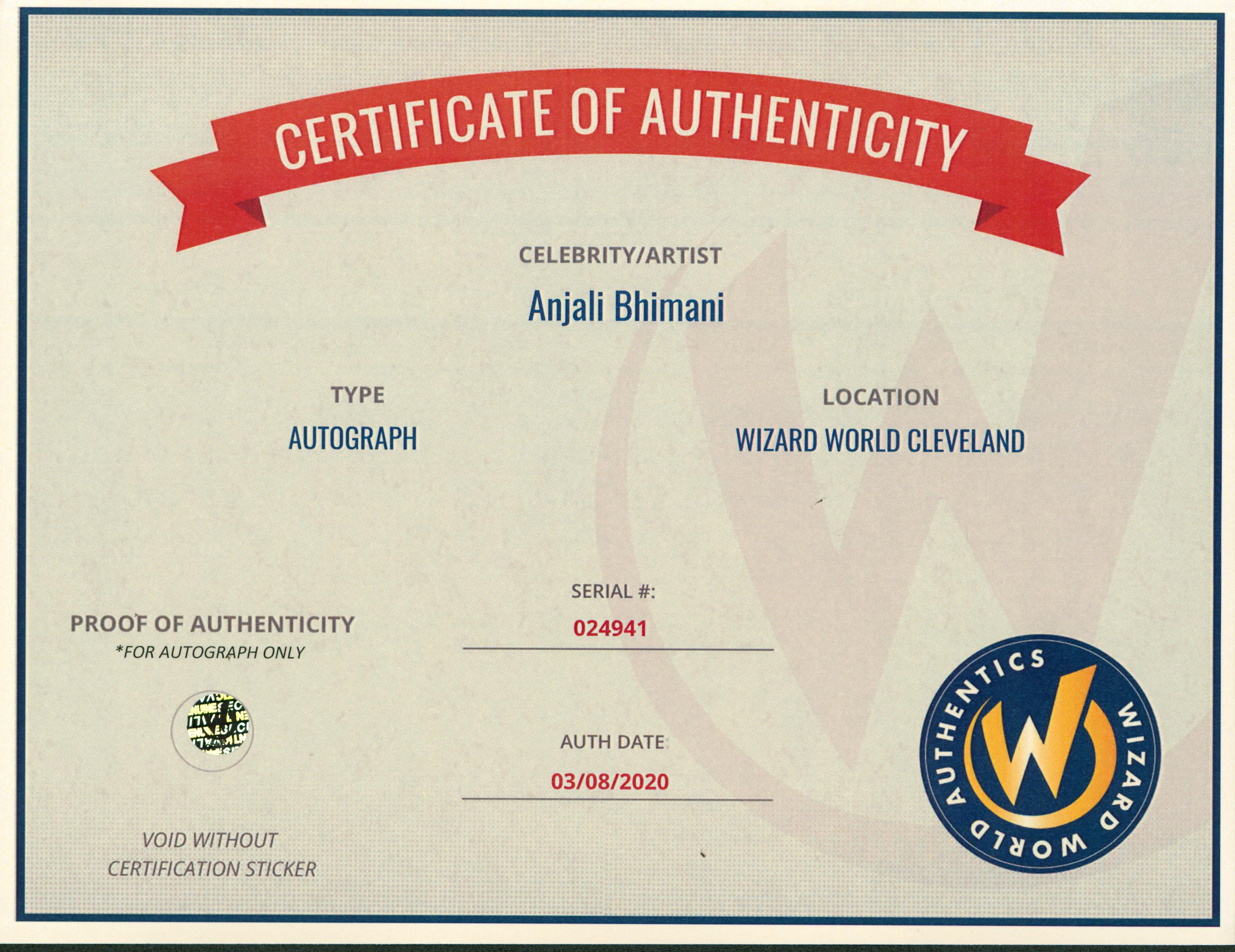 Anjali Bhimani Overwatch Authentic Signed 8x10 Photo Autographed Wizard World 6