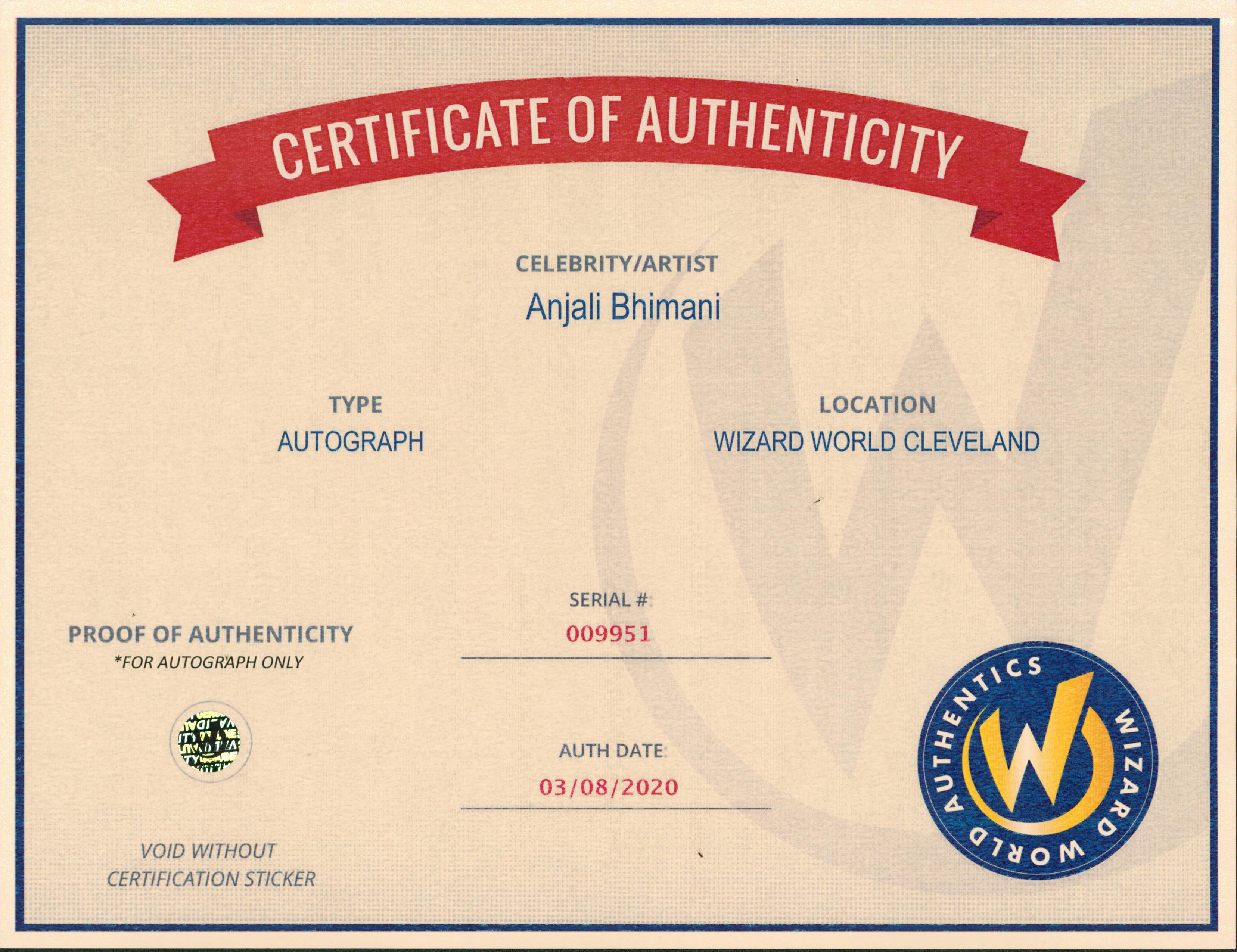 Anjali Bhimani Overwatch Authentic Signed 8x10 Photo Autographed Wizard World 5