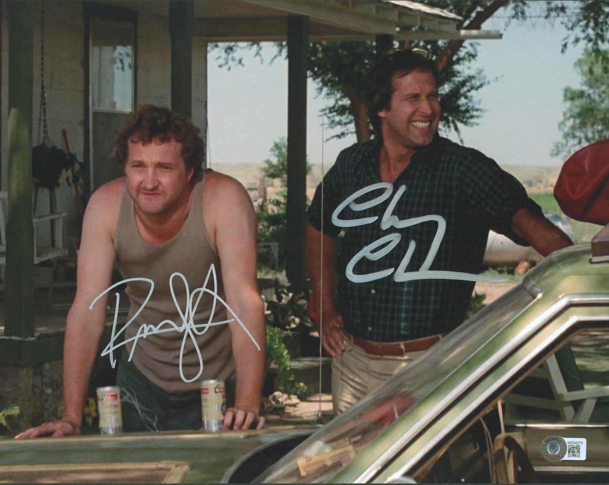 Chevy Chase & Randy Quaid Vacation Authentic Signed 11x14 Photo BAS Wit #WZ44579