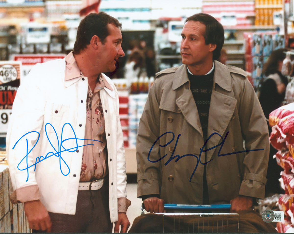 Chevy Chase & Randy Quaid Christmas Vacation Signed 11x14 Photo BAS Wit #WZ44583