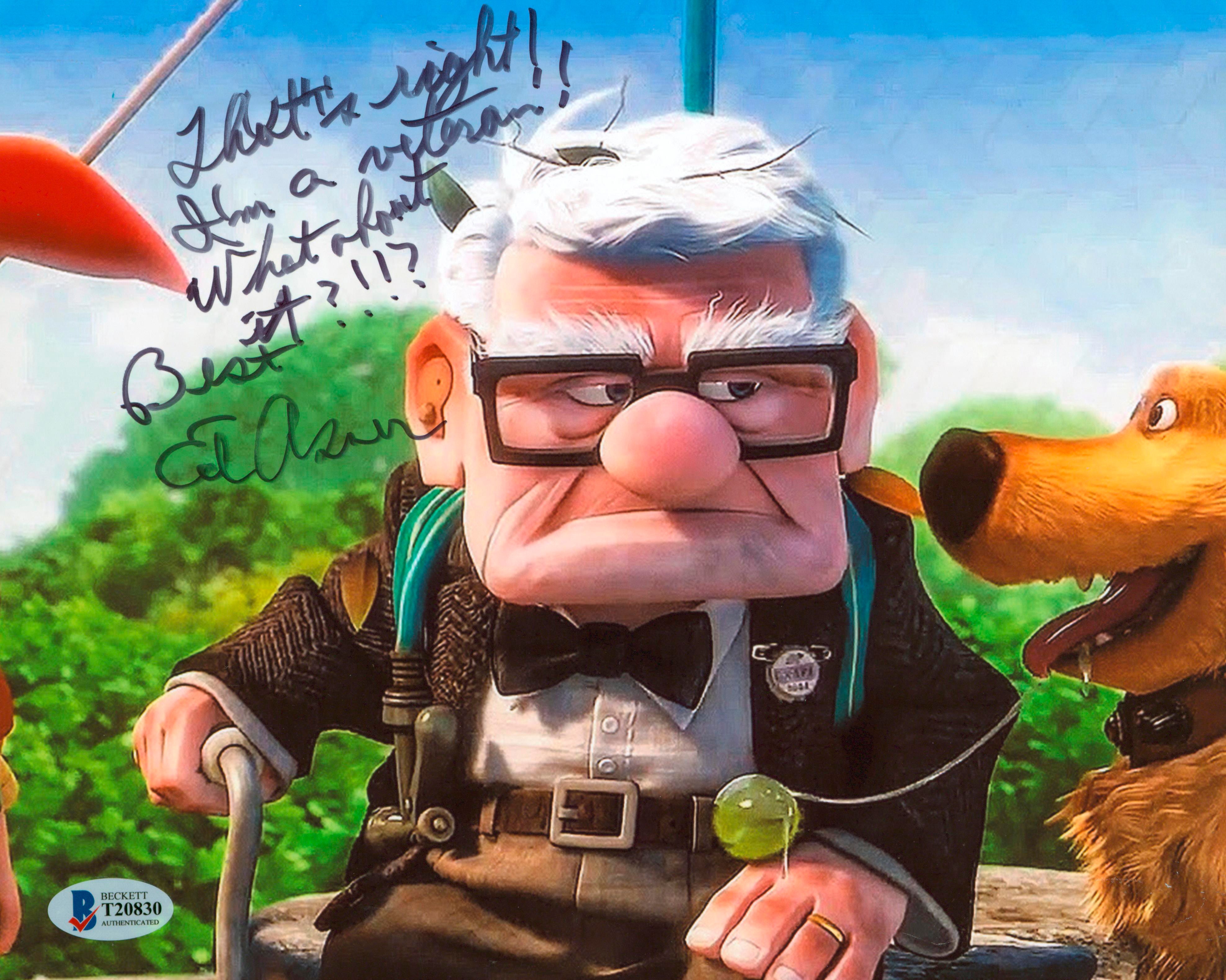 Ed Asner Up "That's Right! I'm A Veteran!" Signed 8x10 Photo BAS #T20830