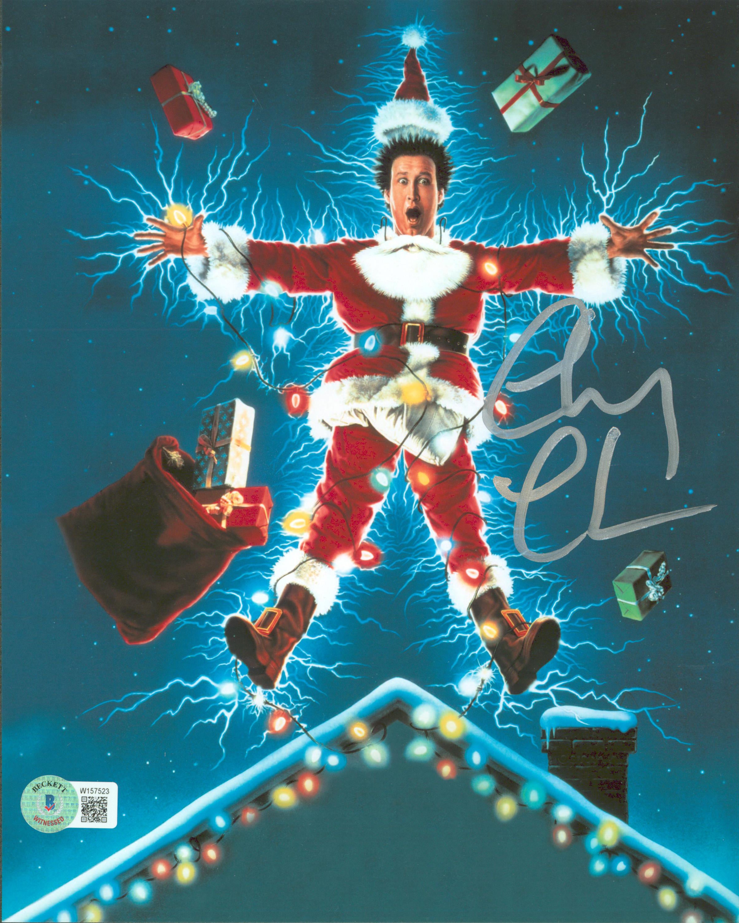 Chevy Chase Christmas Vacation Authentic Signed 8x10 Photo BAS Witnessed 45