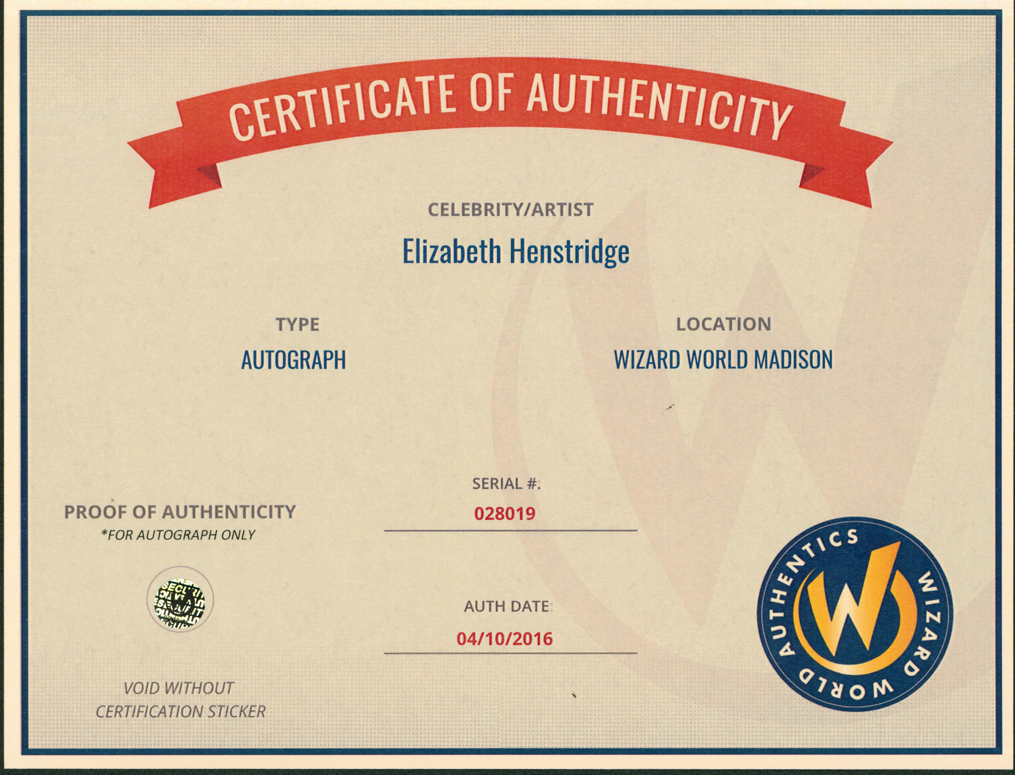 Elizabeth Henstridge Marvel's Agents of SHIELD Signed 8x10 Photo Wizard World 2