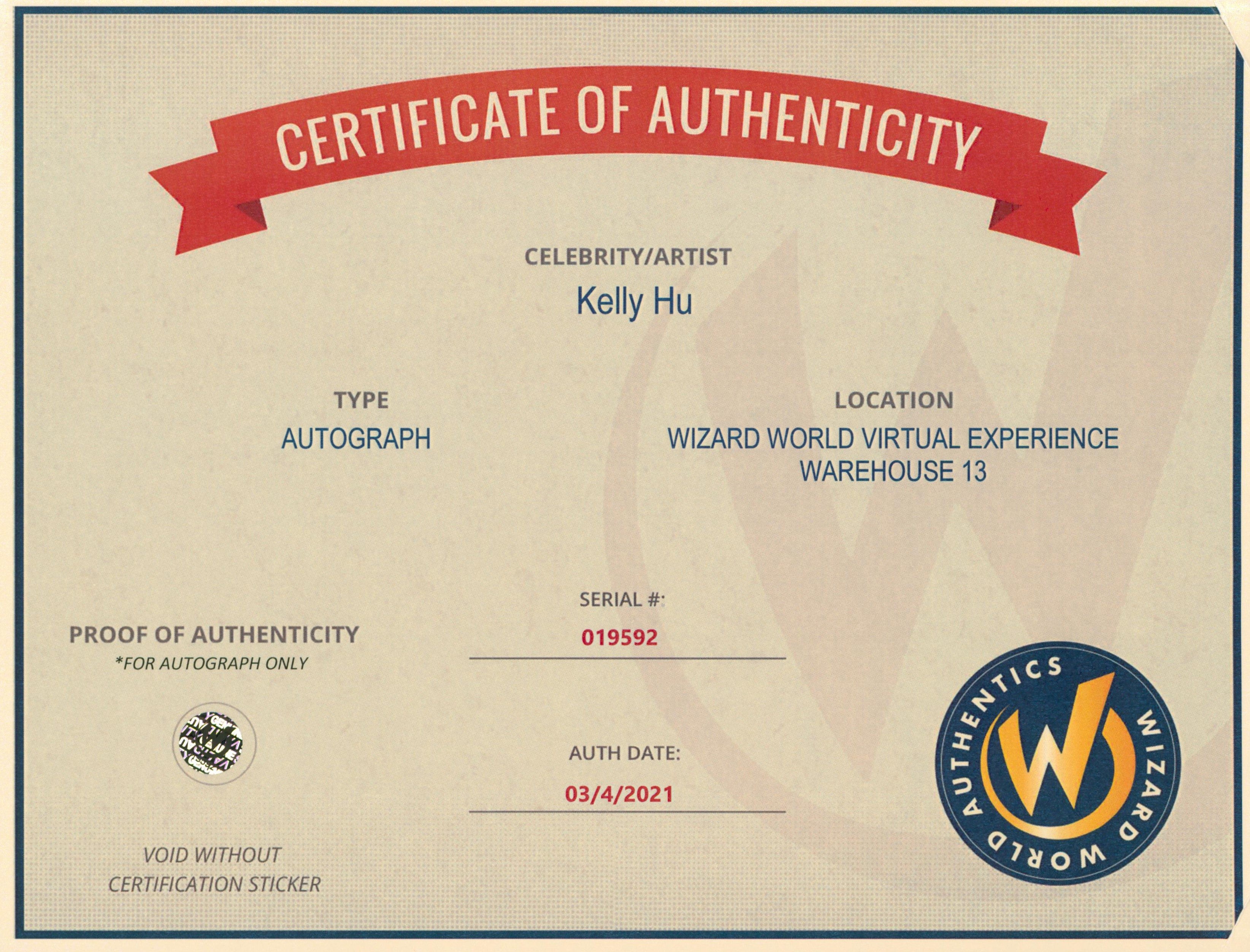 Kelly Hu Phineas and Ferb Authentic Signed 8x10 Photo Autographed Wizard World 2